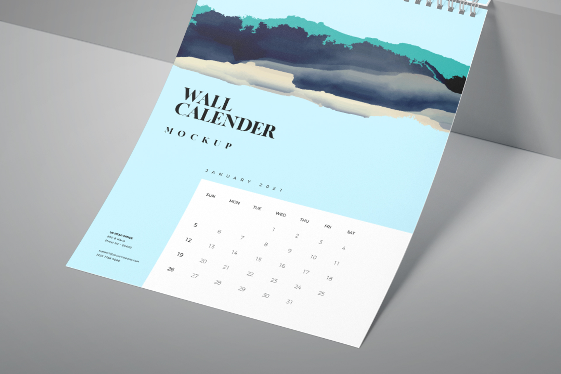 advertising business calendar mock-up