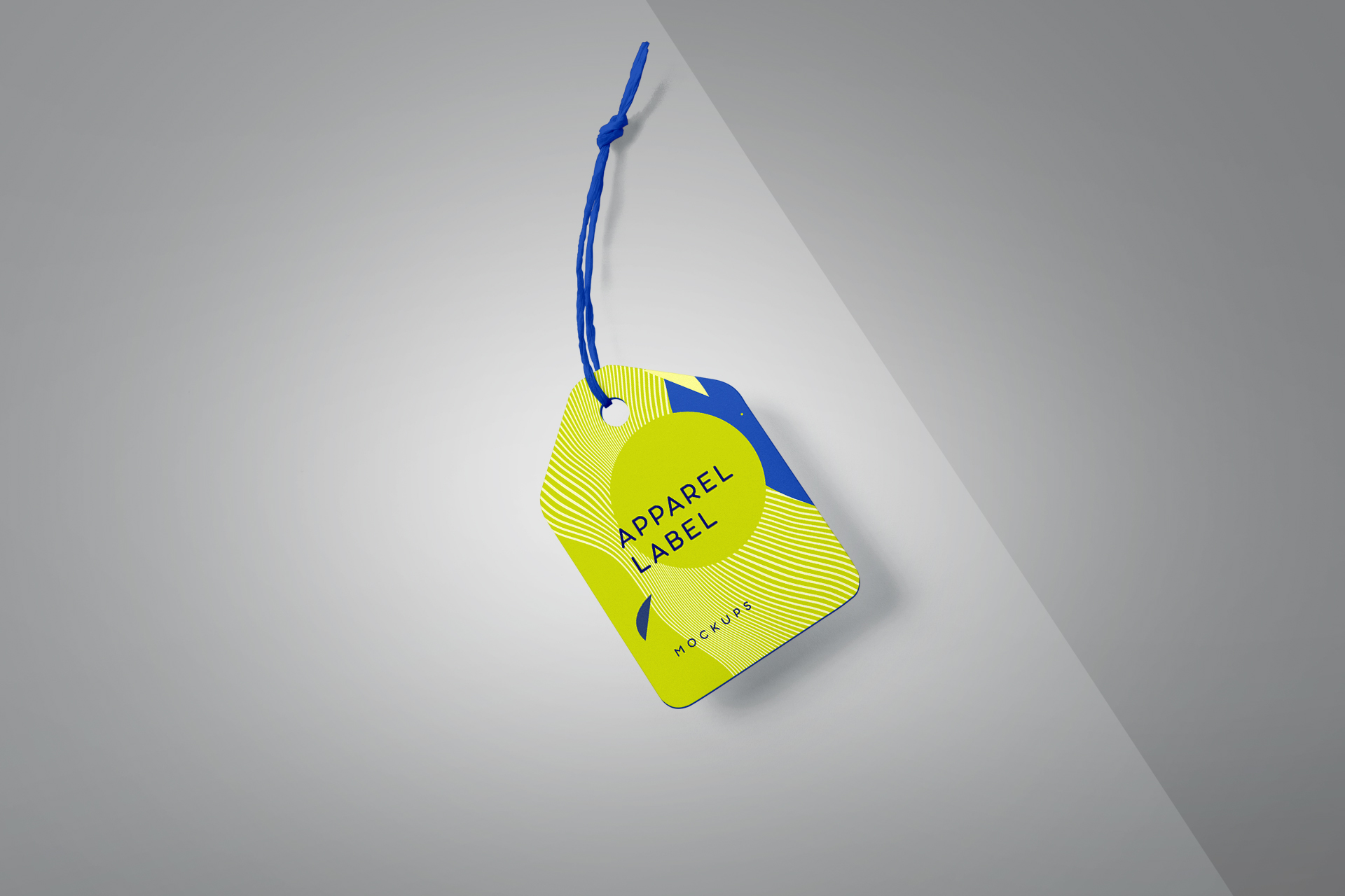 Floating Garment Tag Mockup with Realistic Shadows