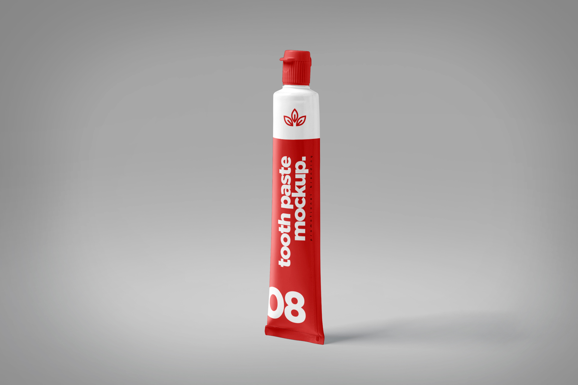 Minimalist Toothpaste Tube Mockup with Realistic Shadows