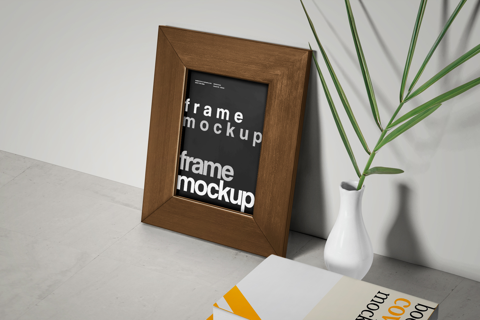 Photo Frame Mockup with Book Cover for Branding