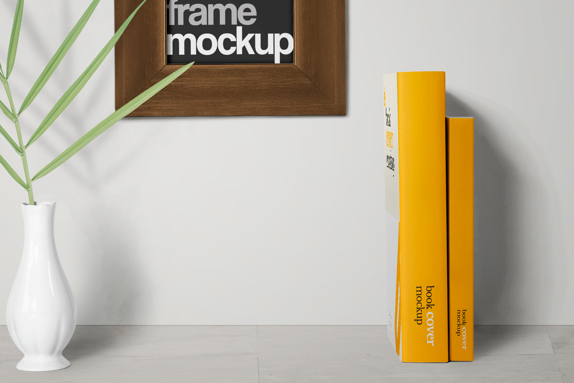 book cover and frame mock-up