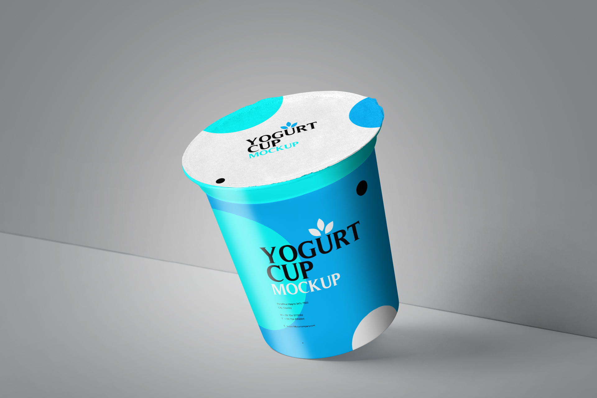 Yogurt Cup Packaging Mockup – Photorealistic Food Display