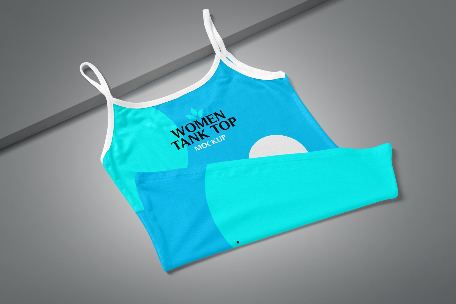 Rolled Womens Tank Top Mockup with Editable Design