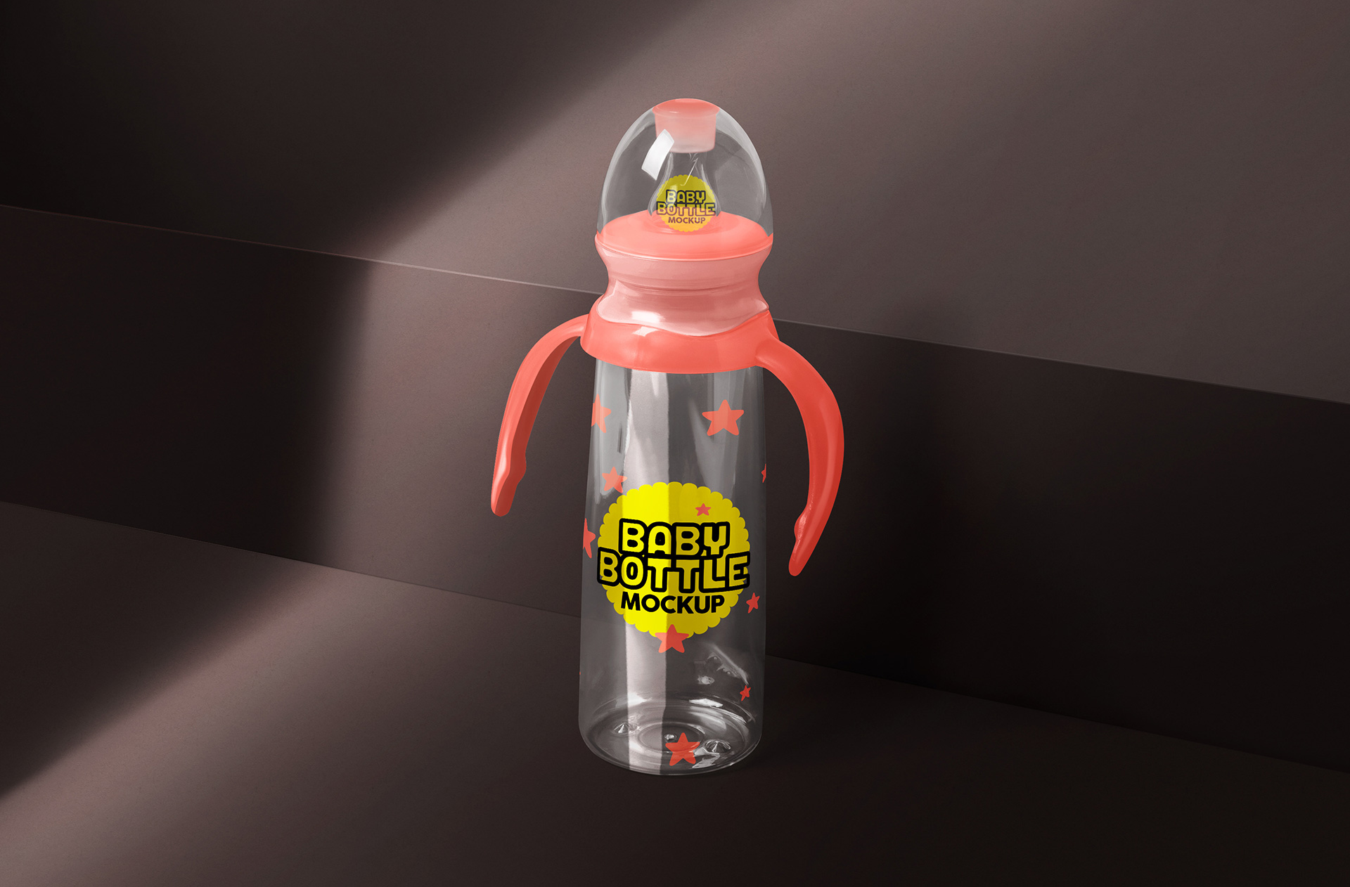 Premium Feeding Bottle Mockup with Customizable Design