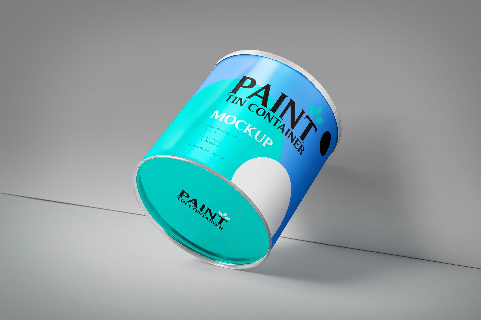 Floating Paint Tin Mockup with Customizable Design