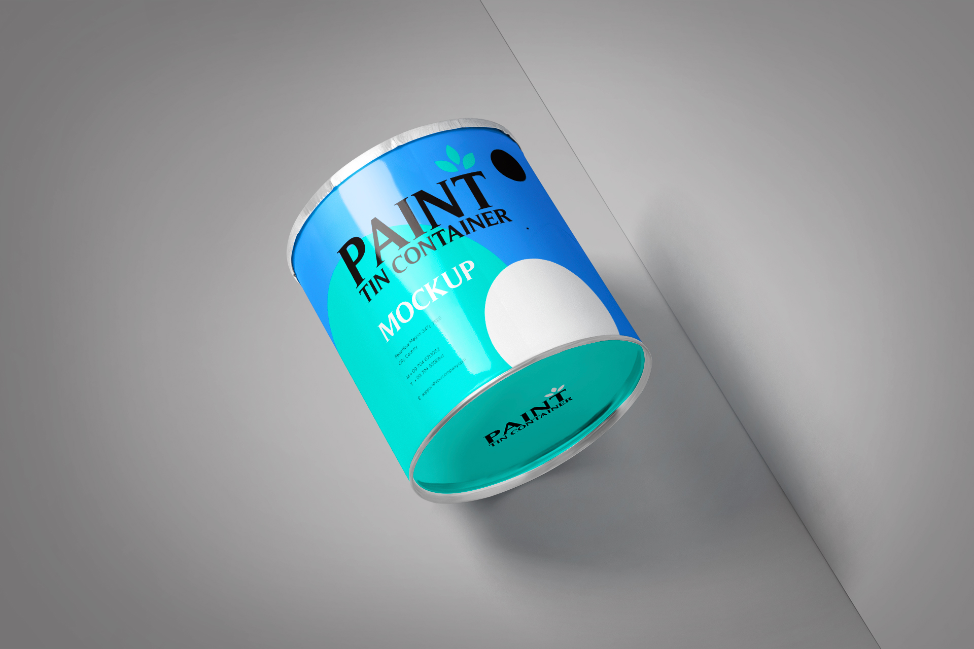 Minimalist Paint Tin Mockup with Realistic Shadows