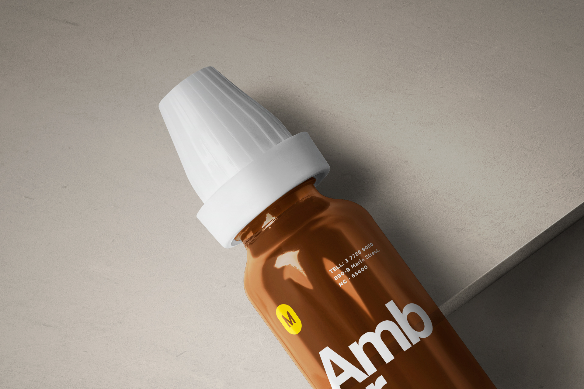 amber glass bottle mock-up