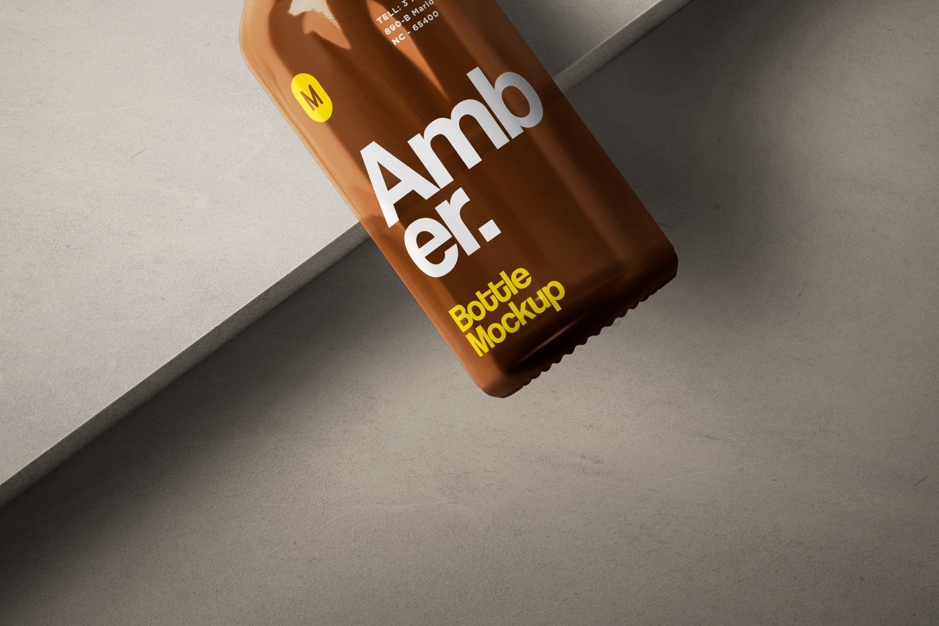 amber glass bottle mock-up
