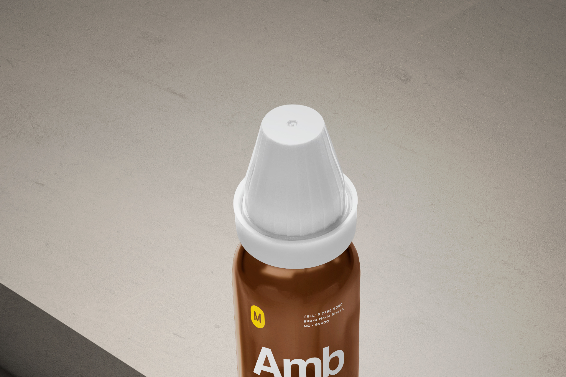 amber glass bottle mock-up