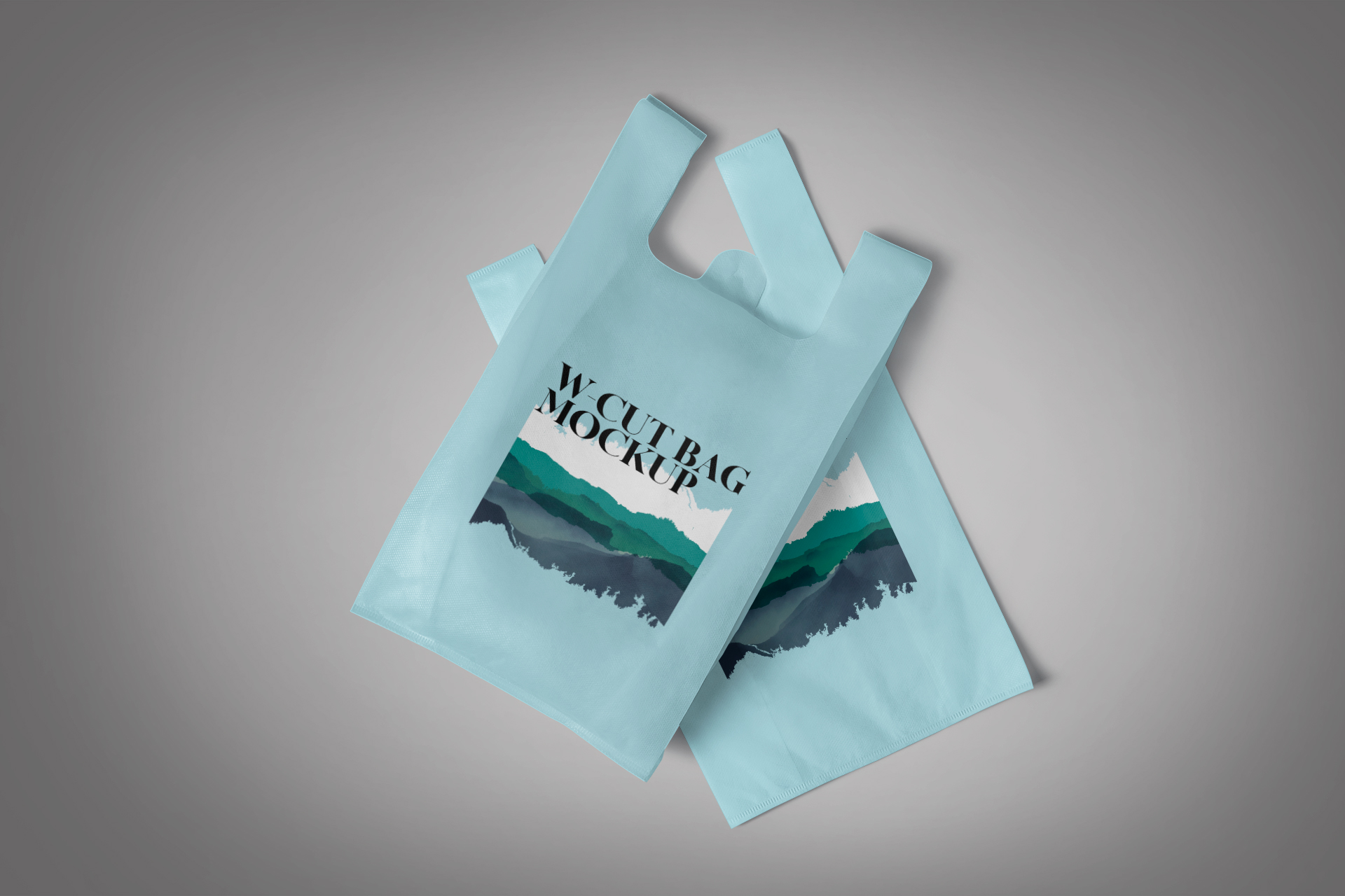 Stacked W-Cut Bags Mockup for Eco-Friendly Packaging