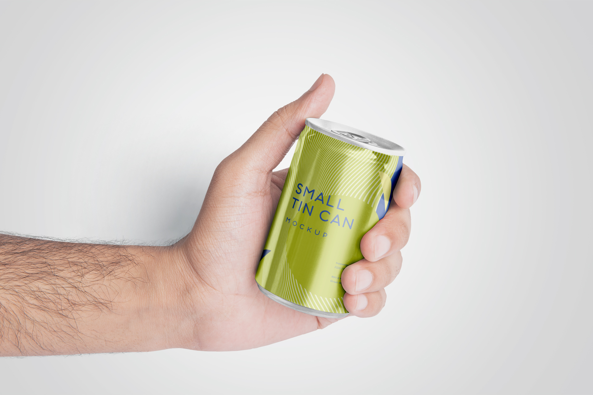 Photorealistic Small Tin Can Mockup with Top View