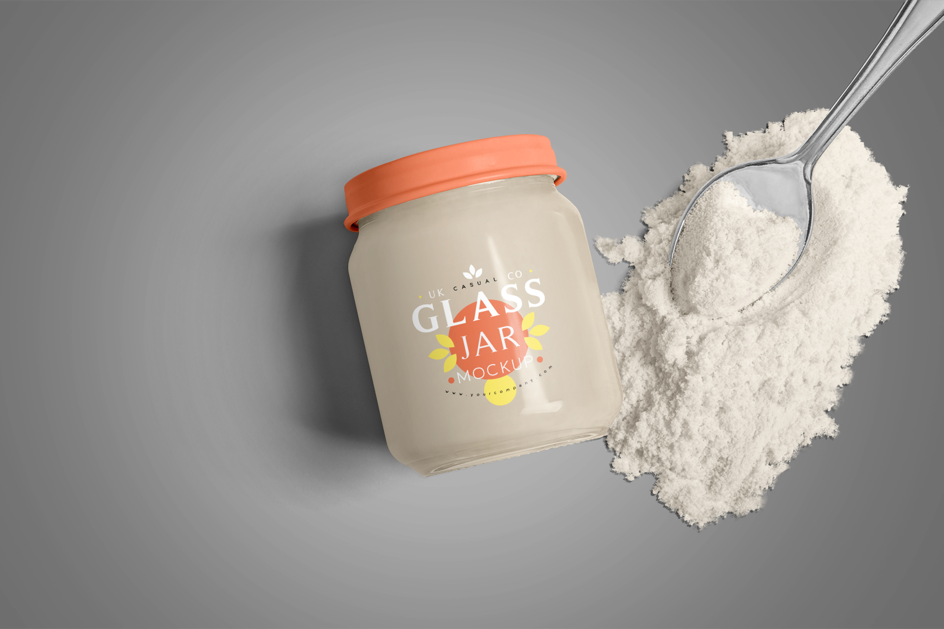 Realistic Glass Jar Mockup for Food Packaging