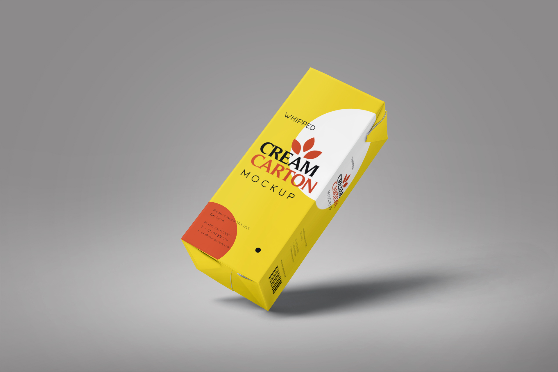Cream Carton Packaging Mockup with Floating Display