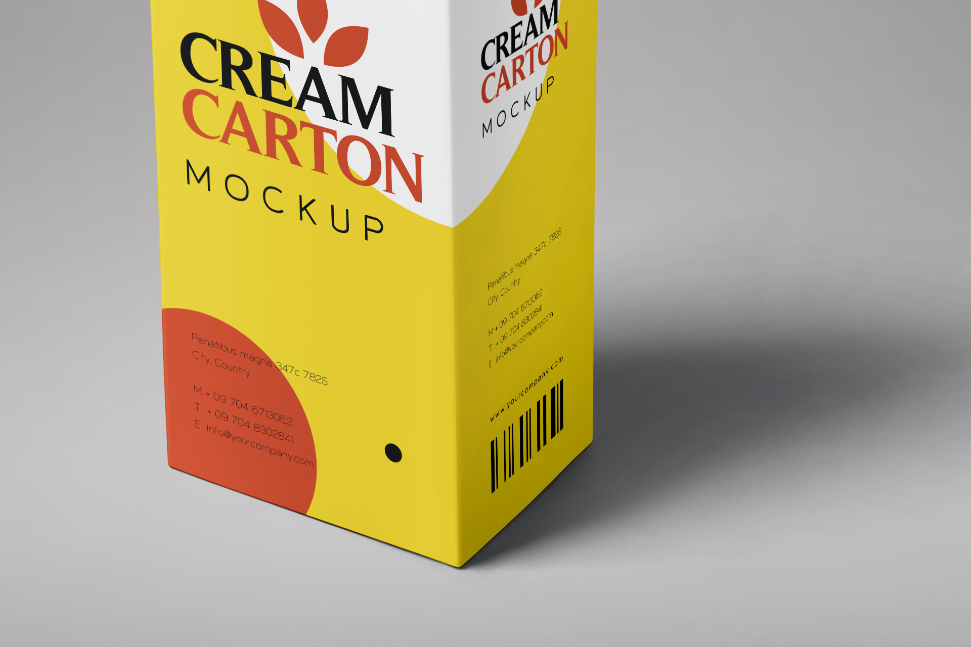 cream box front view mockup