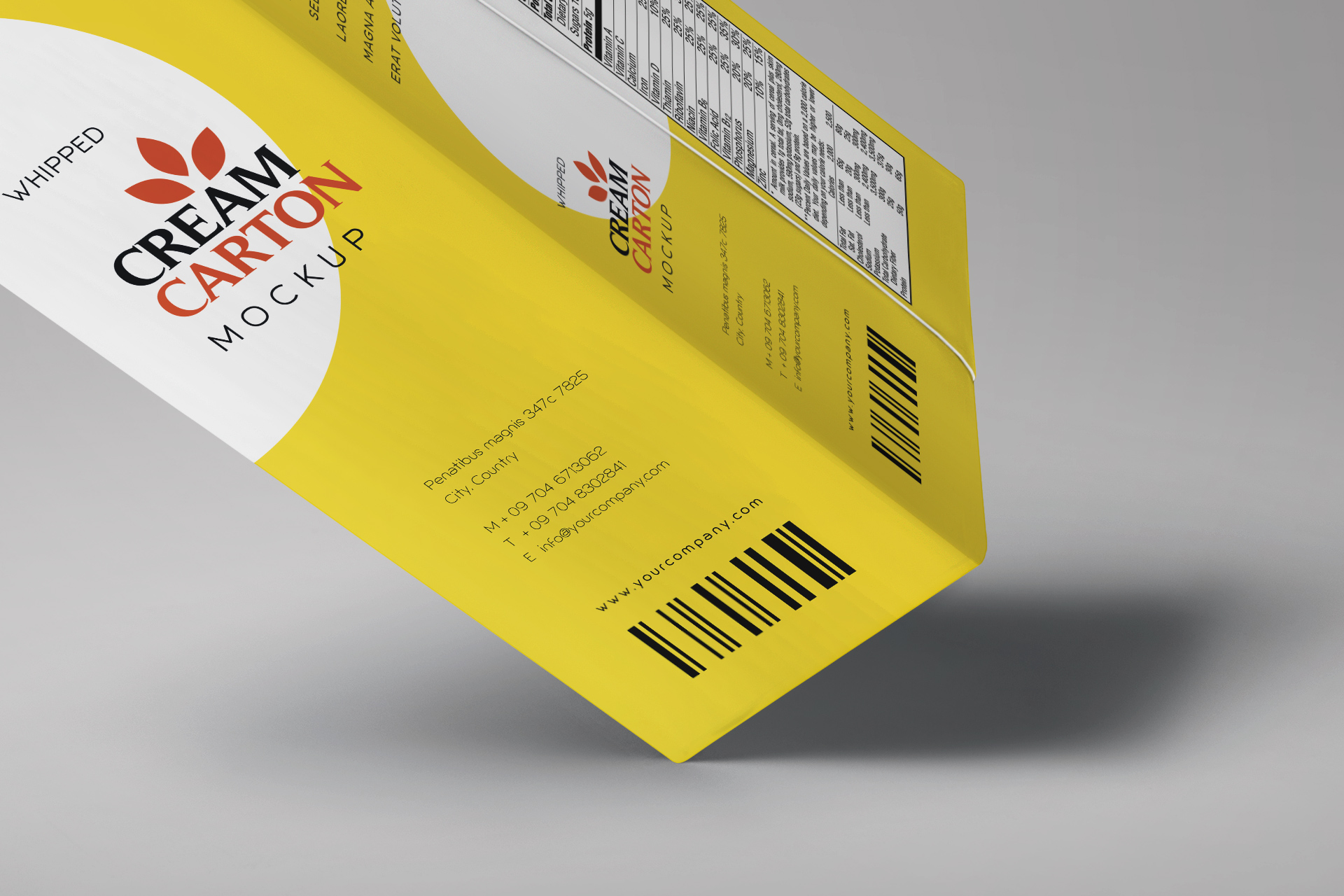 cream carton mock-up