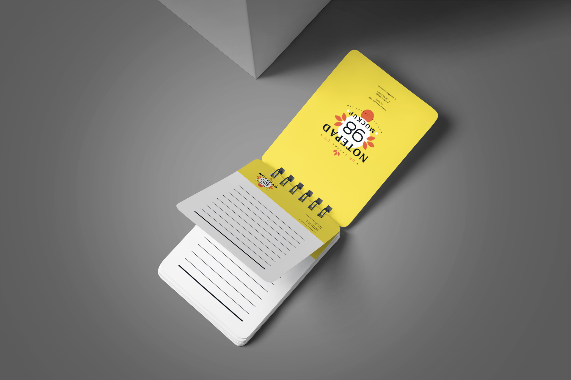Wire-Bound Notebook Mockup – Editable Branding Design