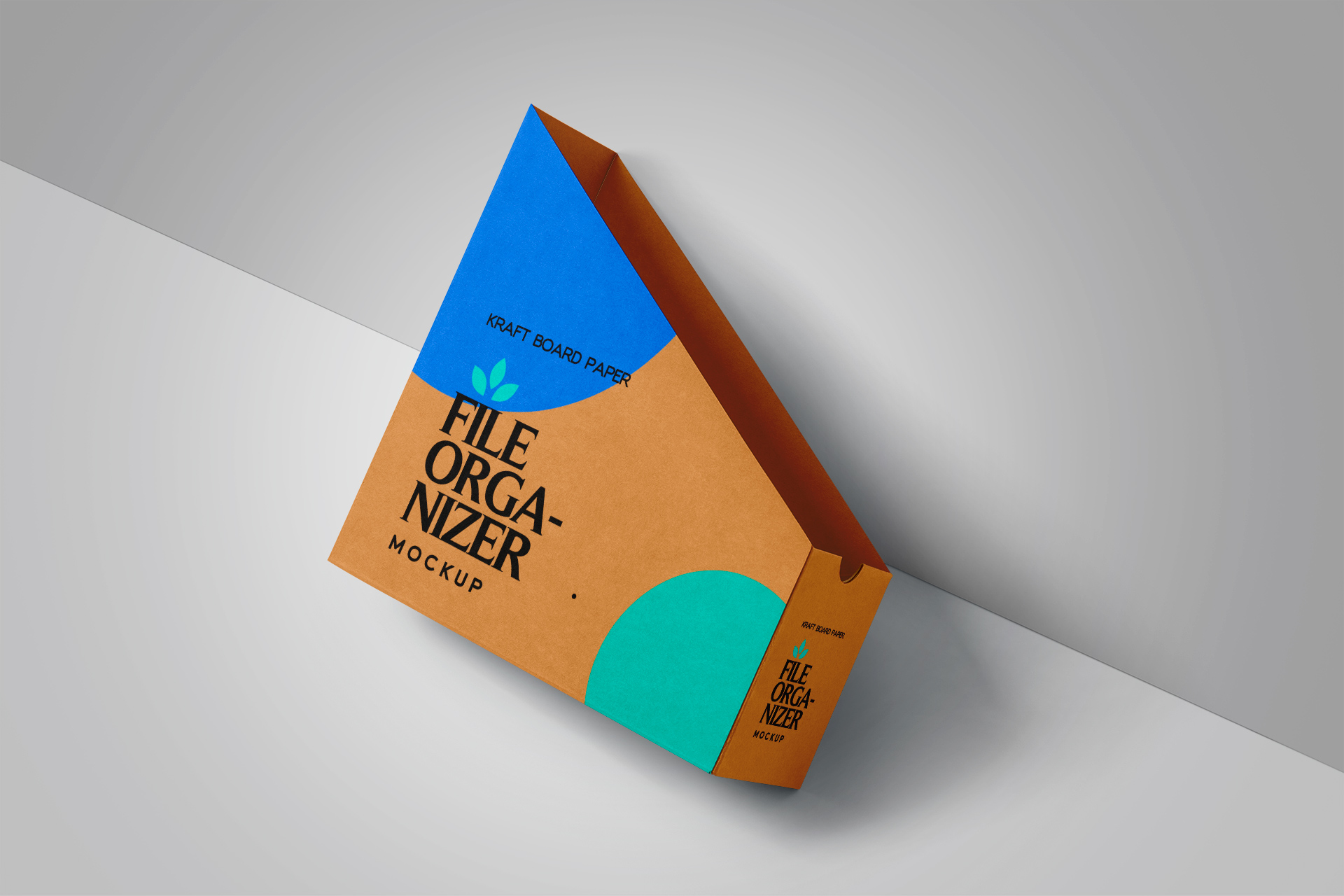Cardboard File Organizer Mockup Office Storage Box