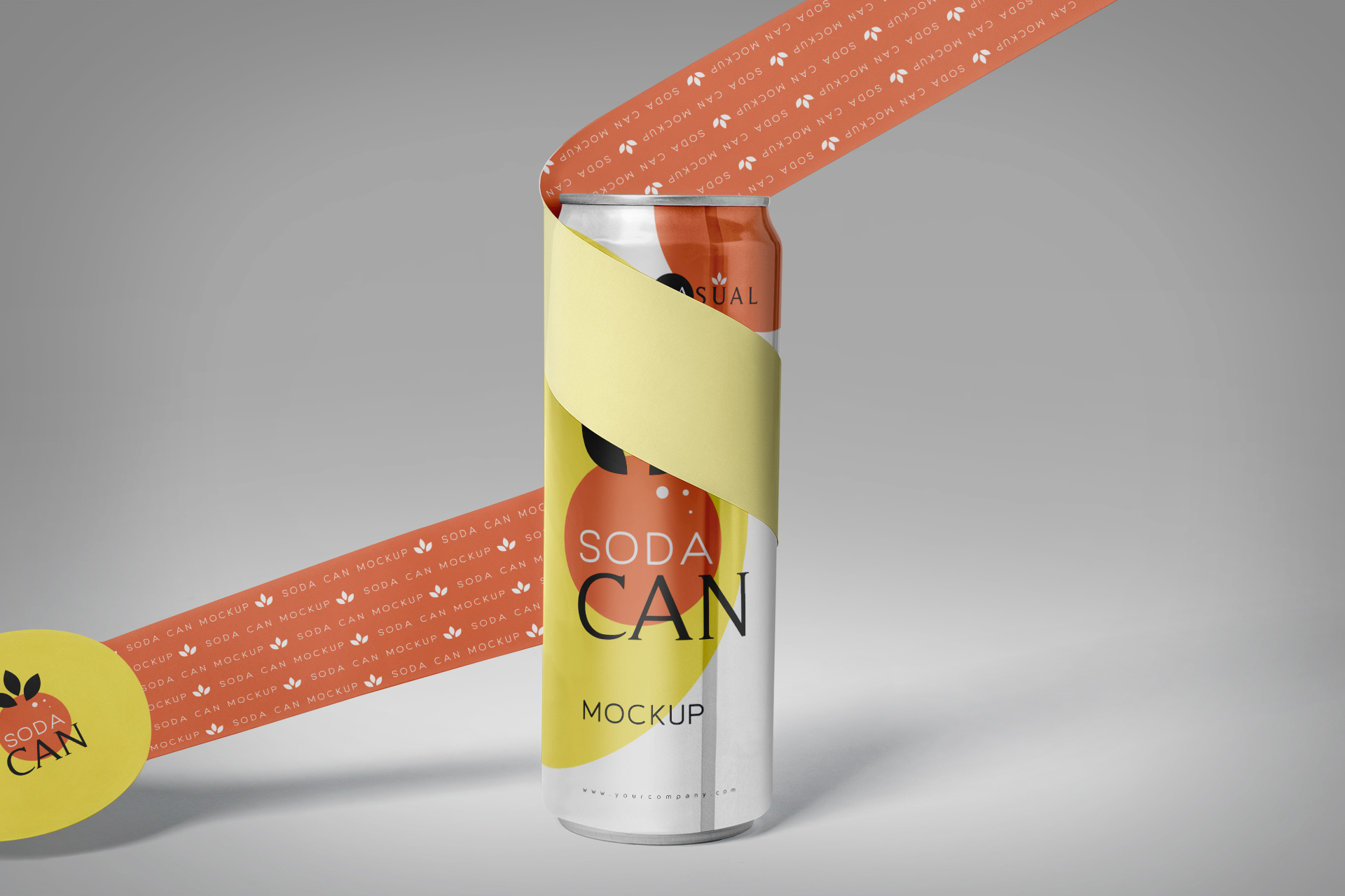 High-Resolution Energy Drink Can Mockup for Branding