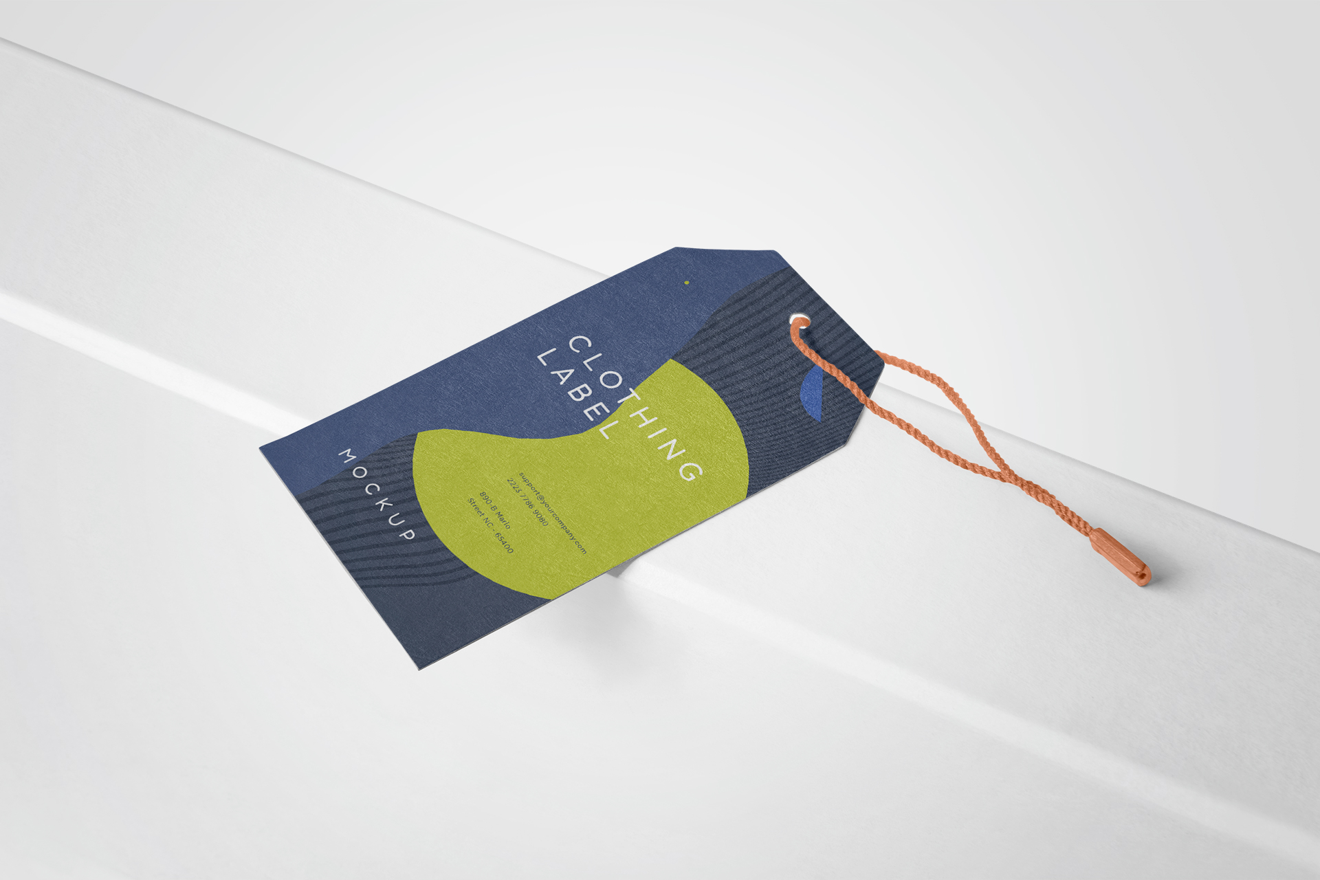 Floating Clothing Label Tag Mockup Realistic PSD