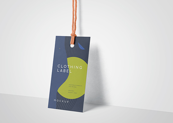 Hanging Clothing Label Tag Mockup Elegant Display