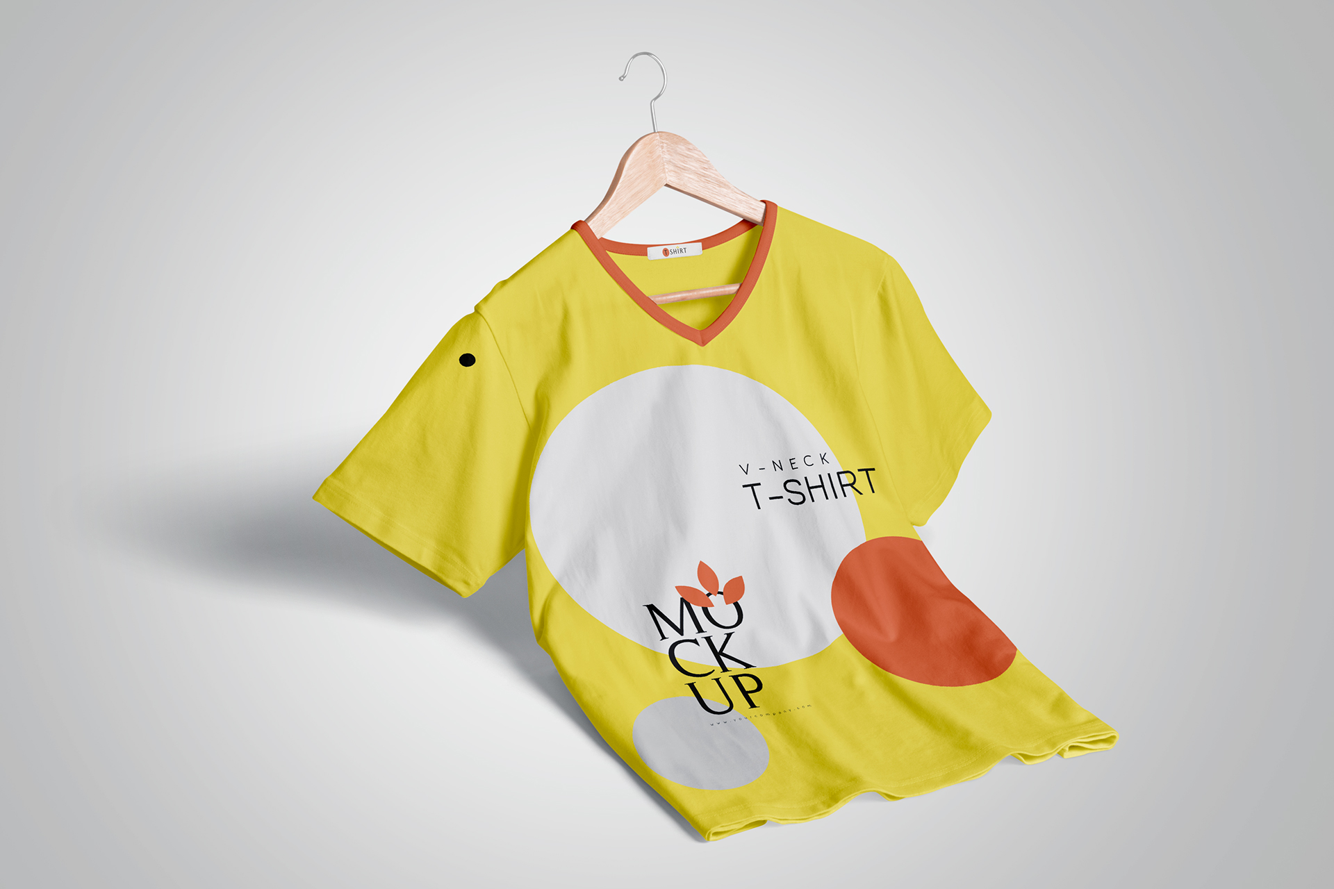 V-Neck T-Shirt Mockup Floating Display