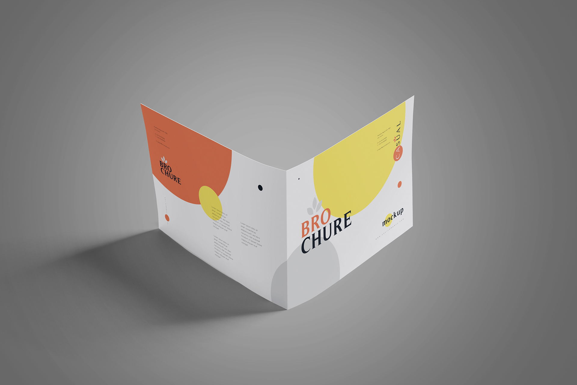 Standing A4 Bi-Fold Brochure Mockup