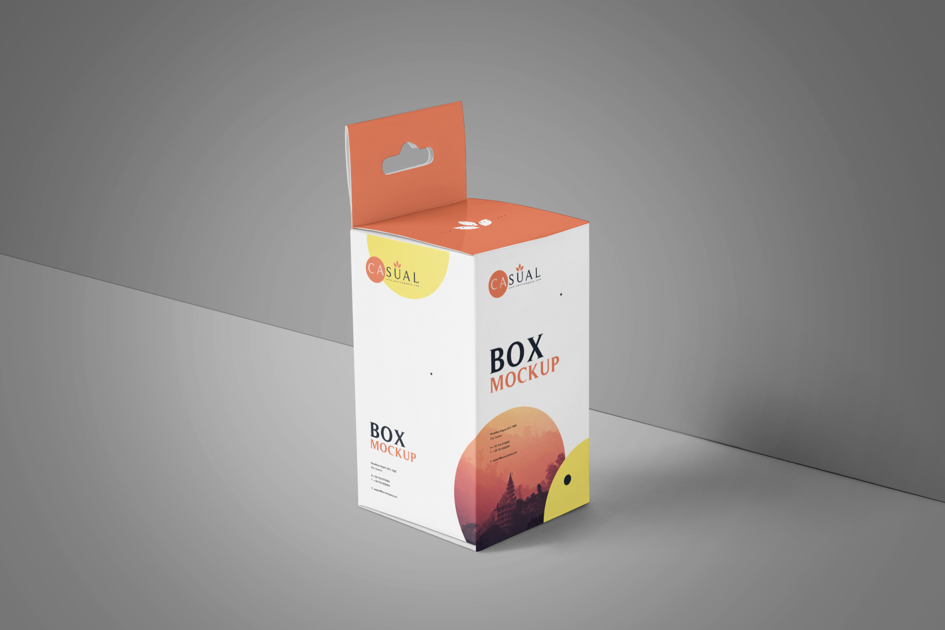 Hanging Box Packaging Mockup Realistic Display