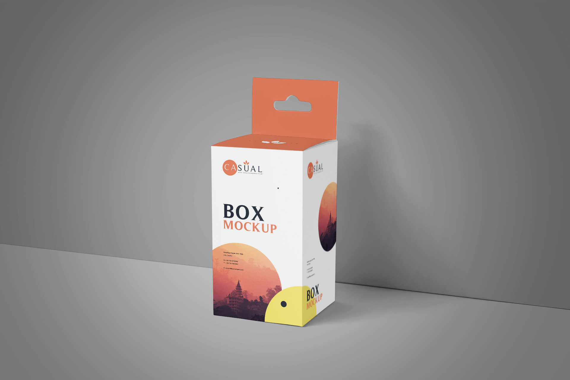 Retail Hanging Box Mockup Customizable Design