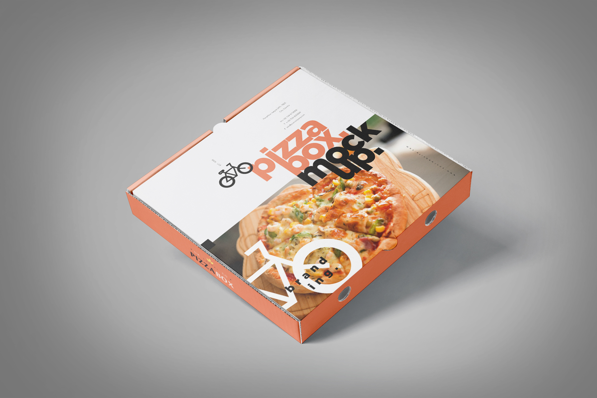 Takeaway Pizza Box Mockup for Packaging Design