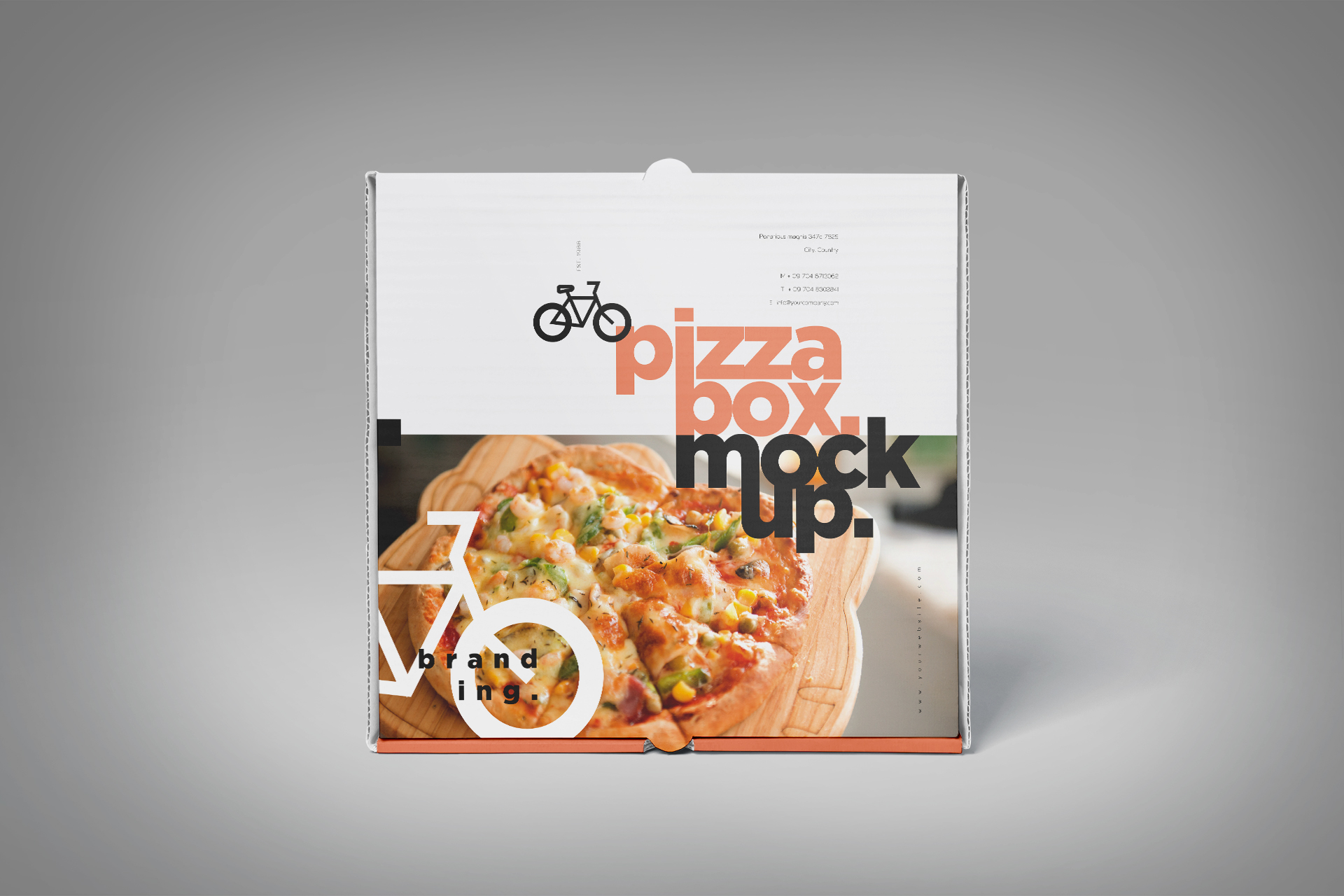 Editable Pizza Box Mockup for Food Branding