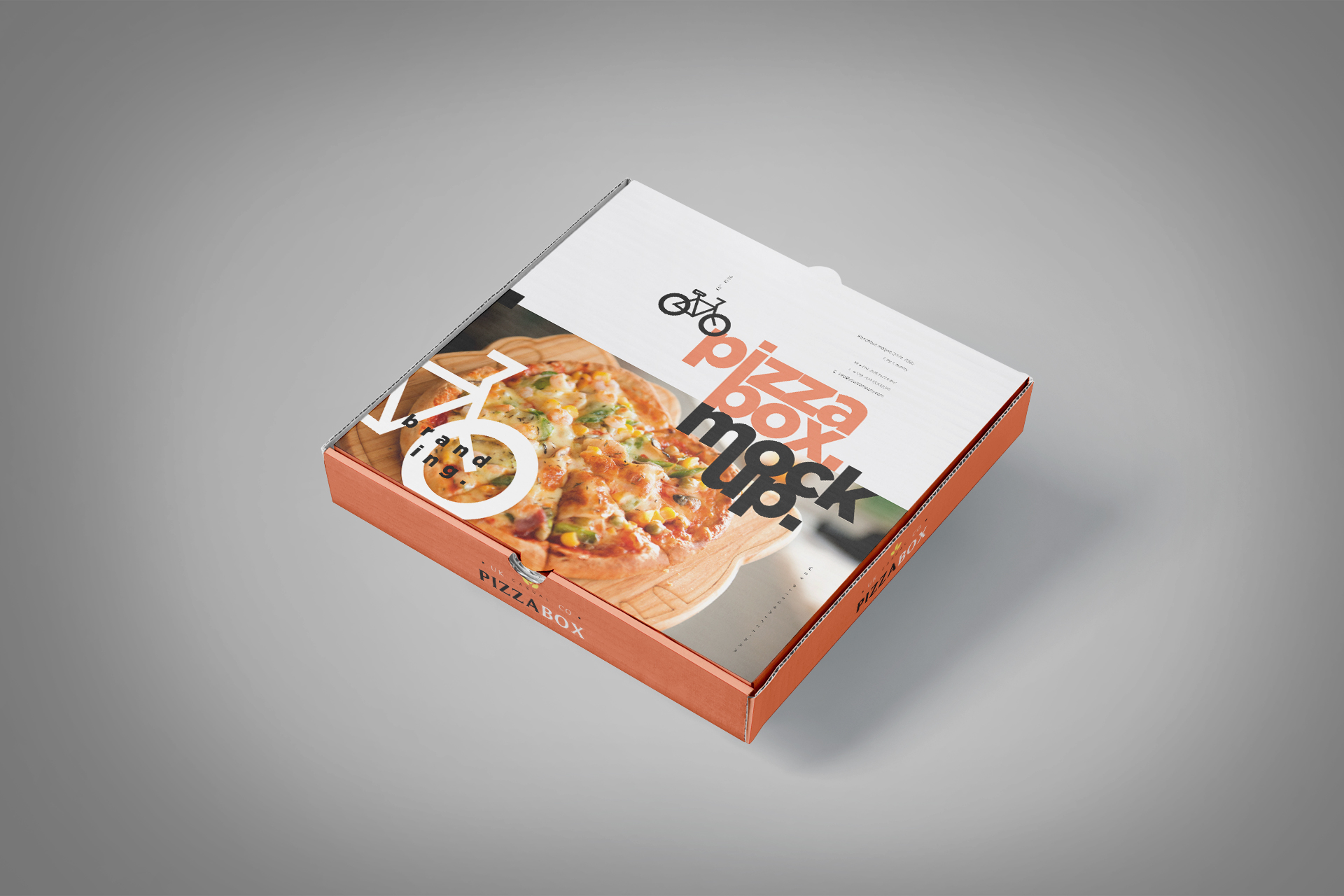 Custom Pizza Box Mockup for Restaurant Packaging