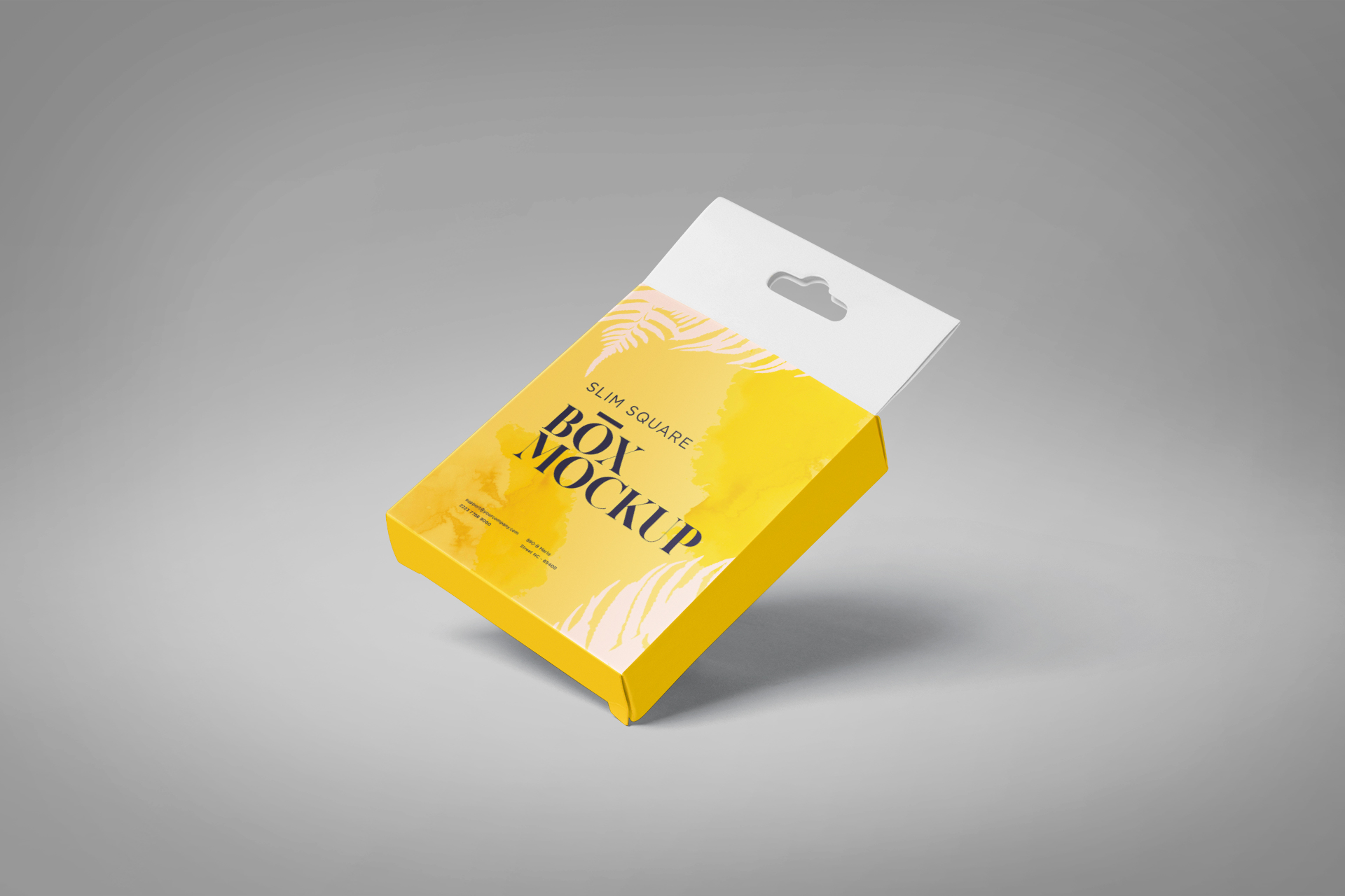 Realistic Hanging Slim Square Box Mockup PSD Template