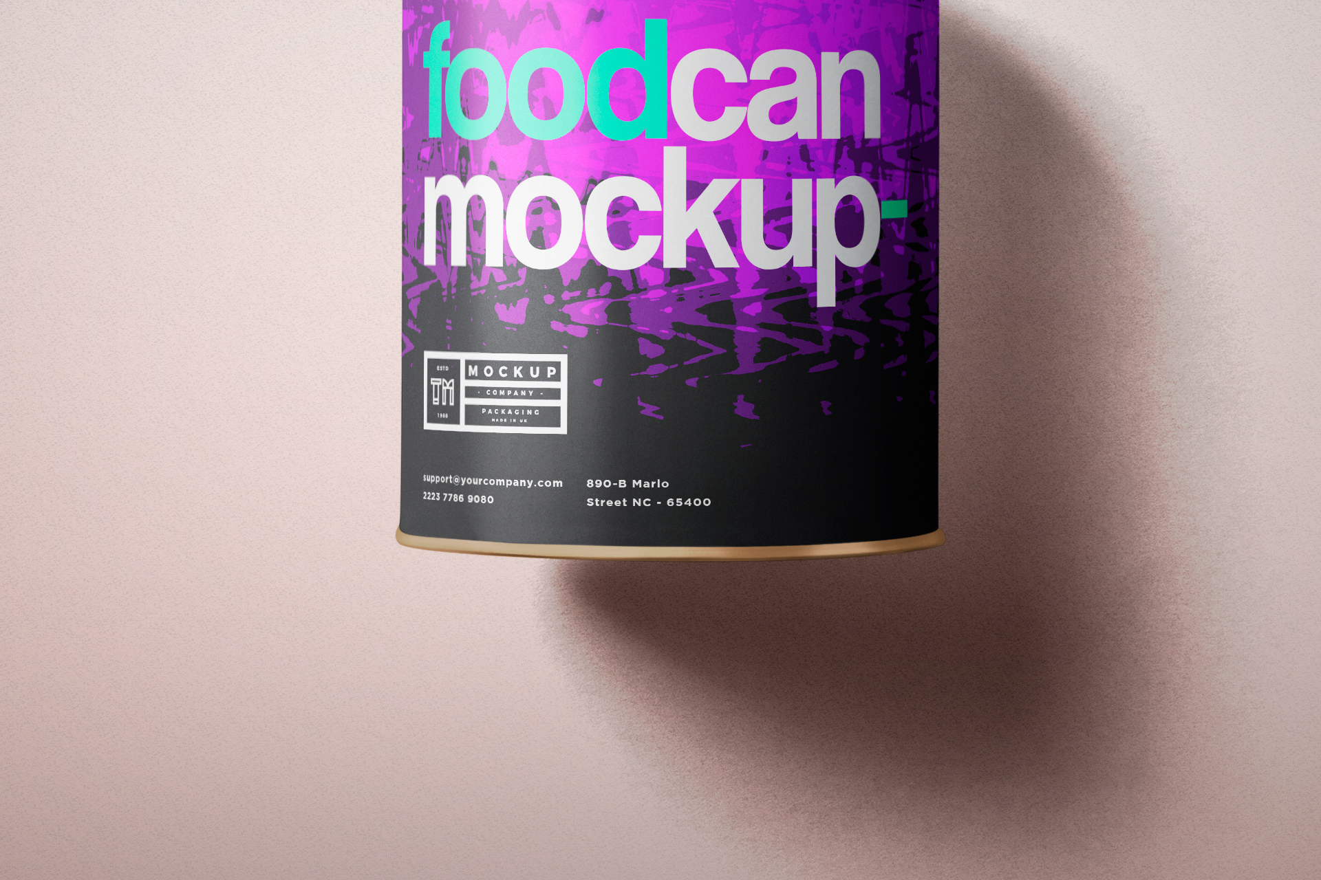 3D tin can mockup