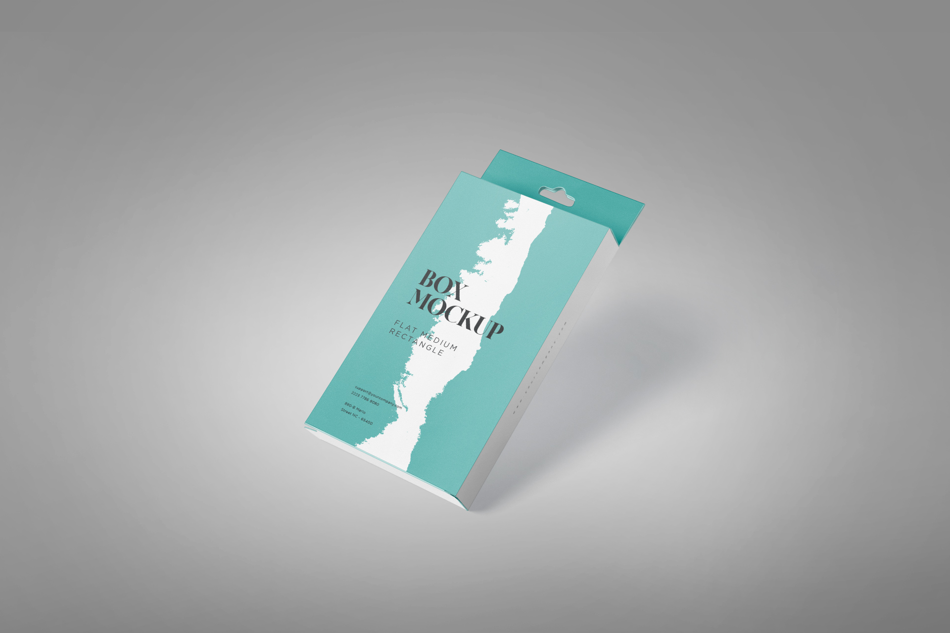 Flat Medium Rectangle Box Mockup Realistic Display