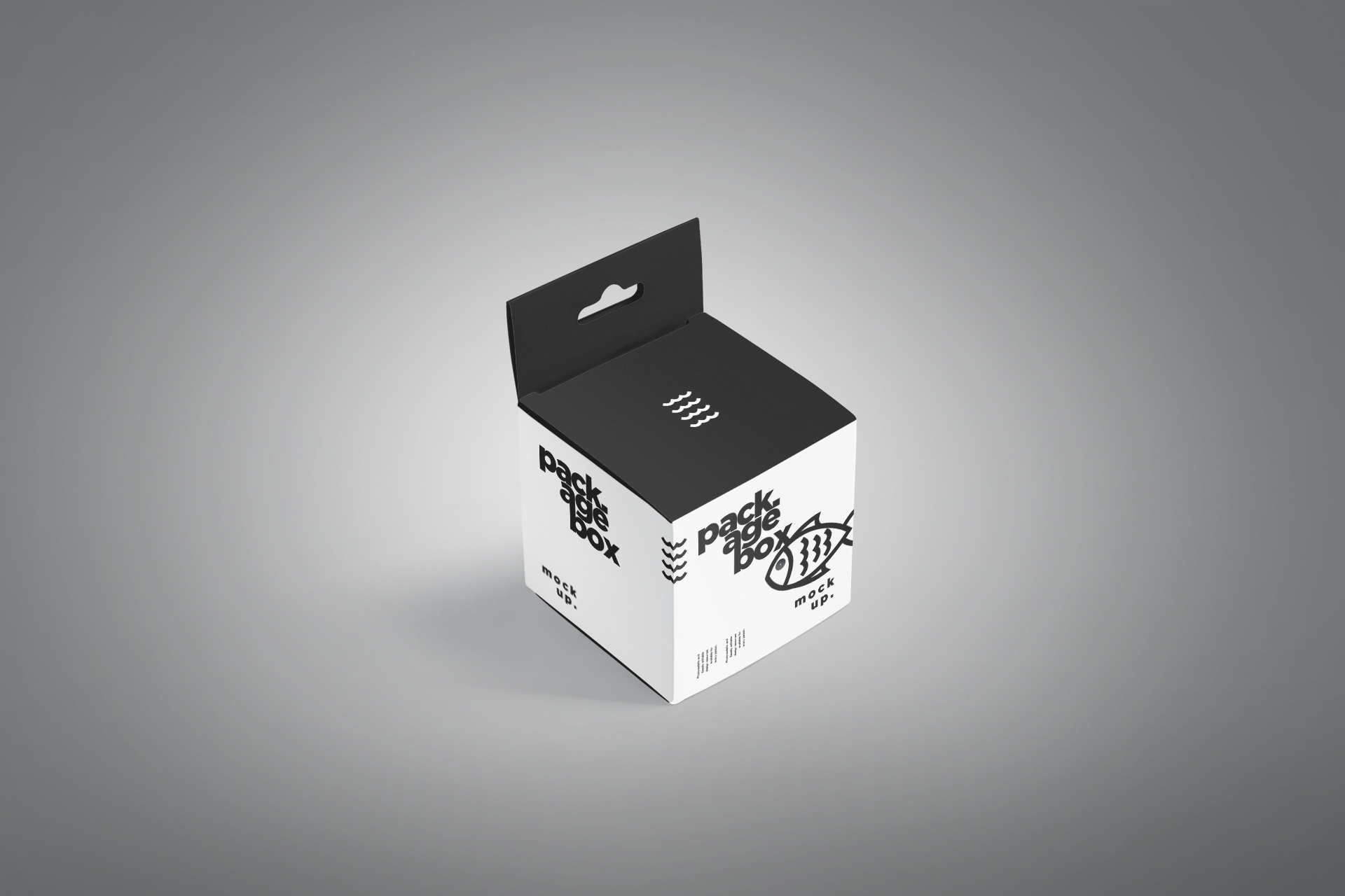 Square Hanging Box Mockup Realistic Product Display