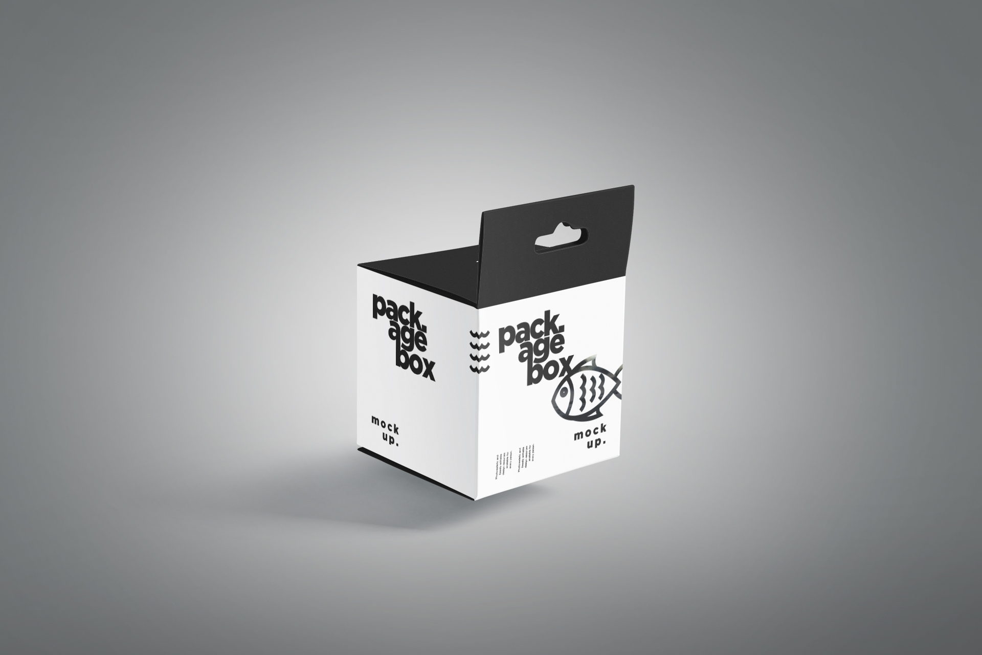 Modern Hanging Square Box Mockup Retail Packaging