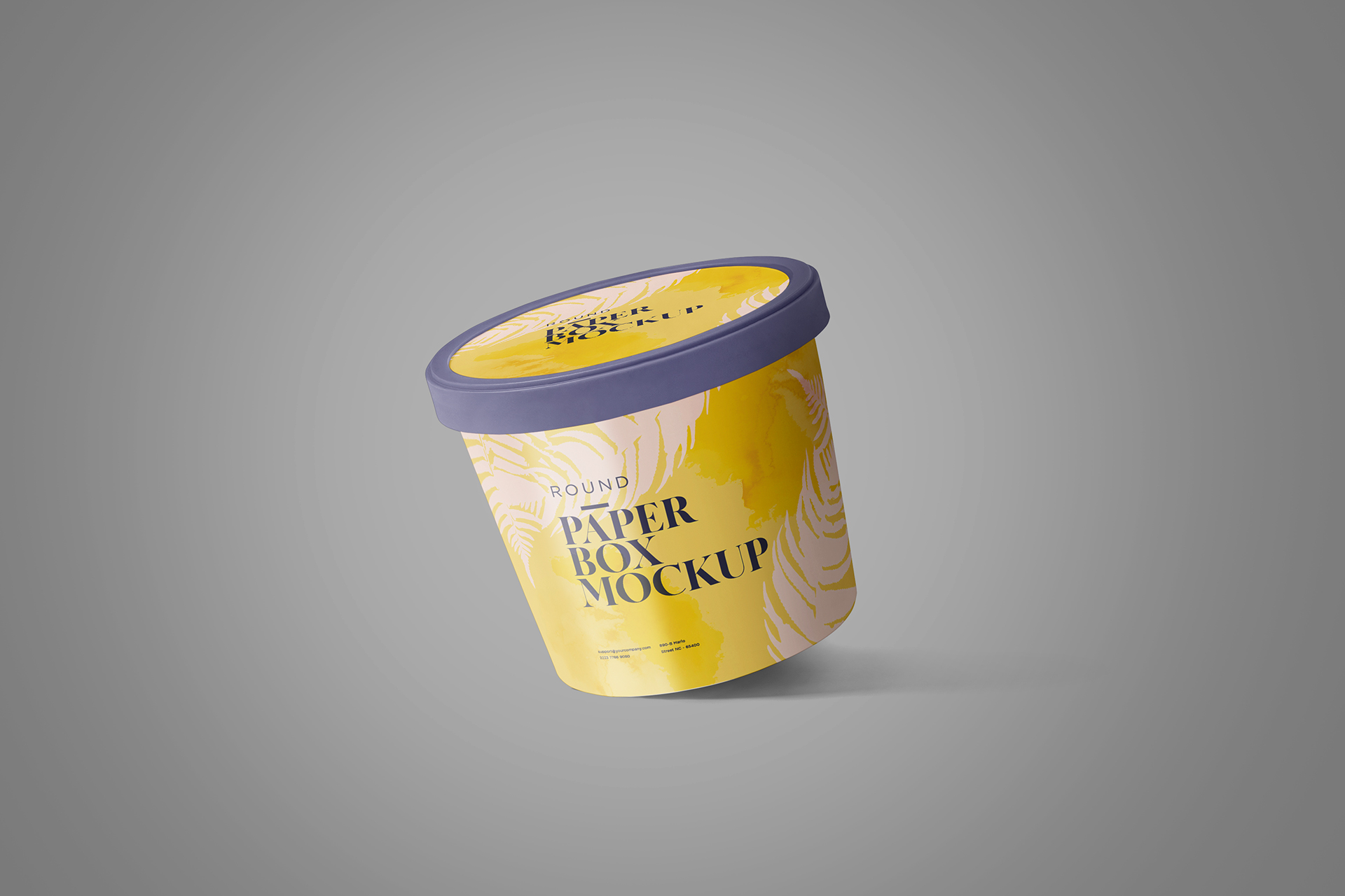 Levitating Round Paper Box Mockup for Takeaway Packaging