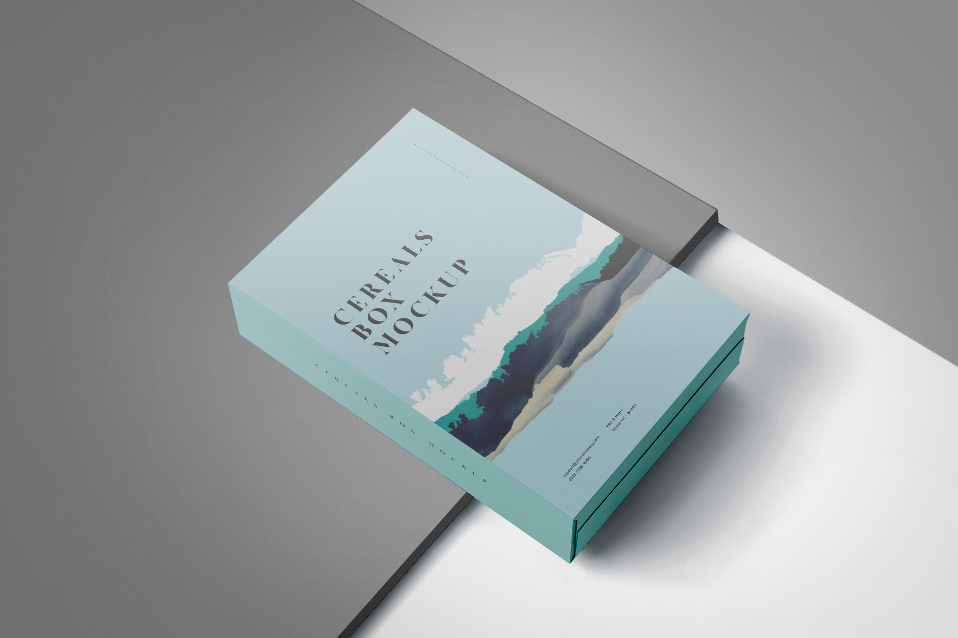Flat Cereal Box Mockup with Customizable Design