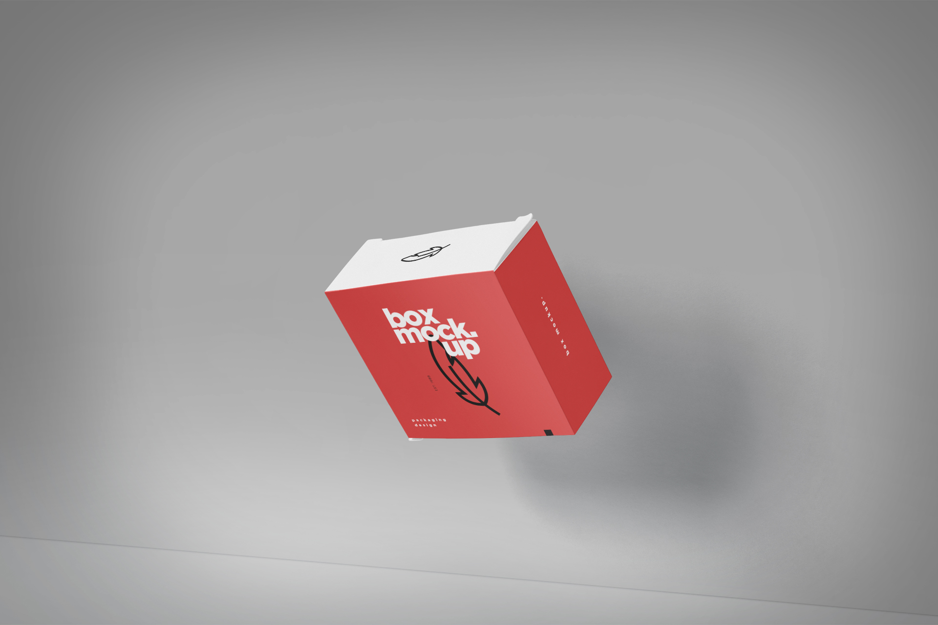 Side View Floating Box Mockup for Product Packaging