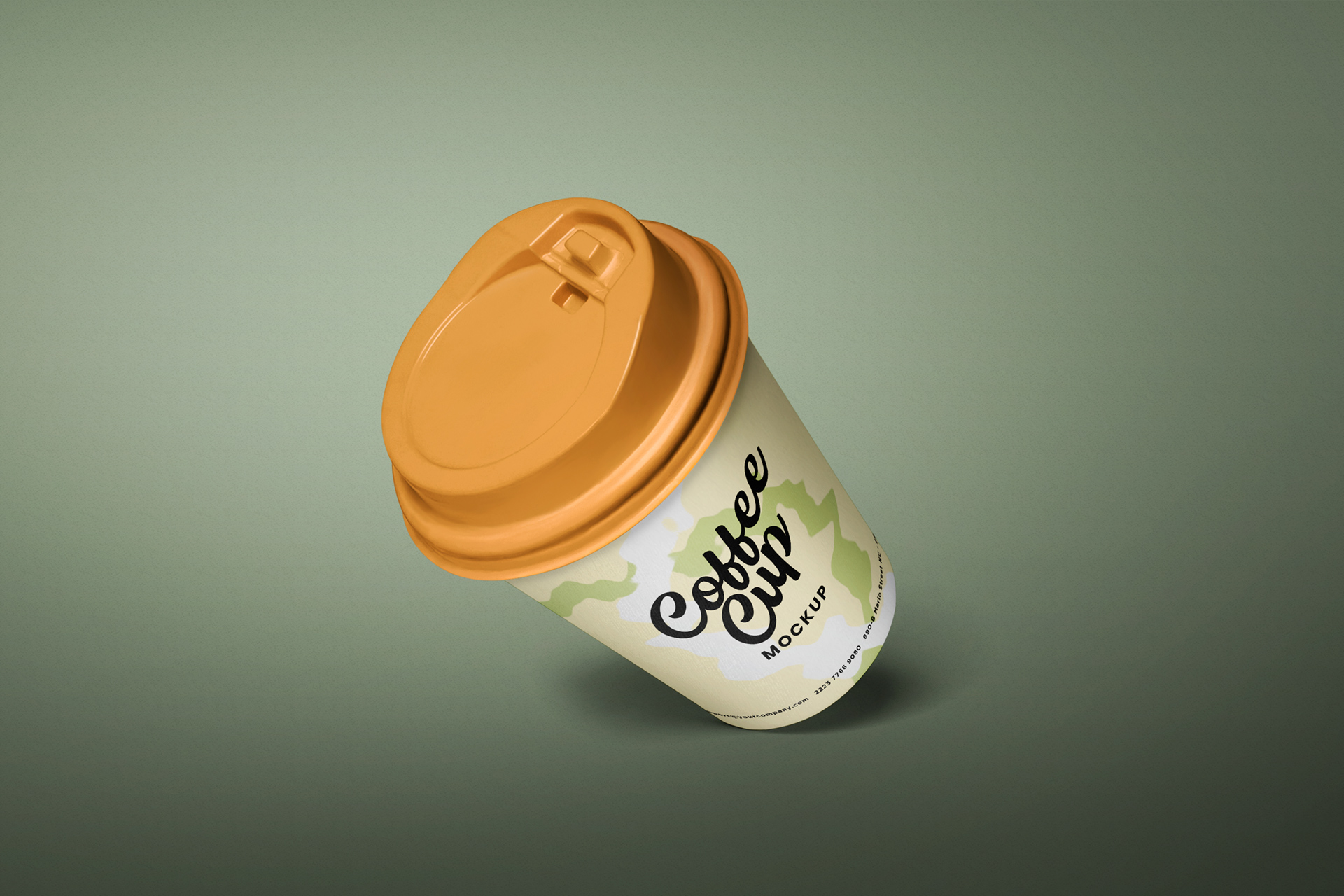 Levitating Coffee Cup Mockup with Custom Label