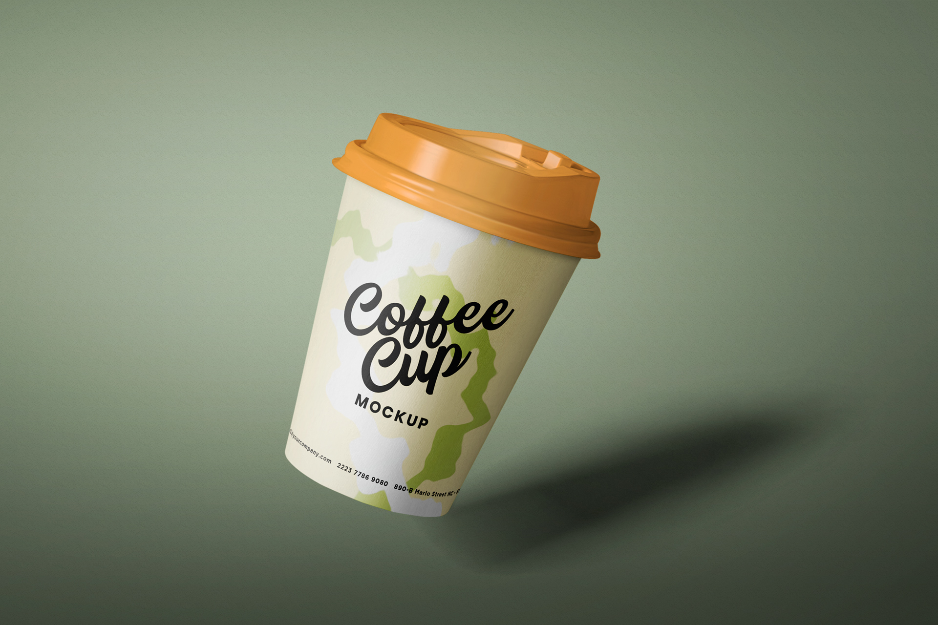 Realistic Coffee Cup Mockup with Floating Effect