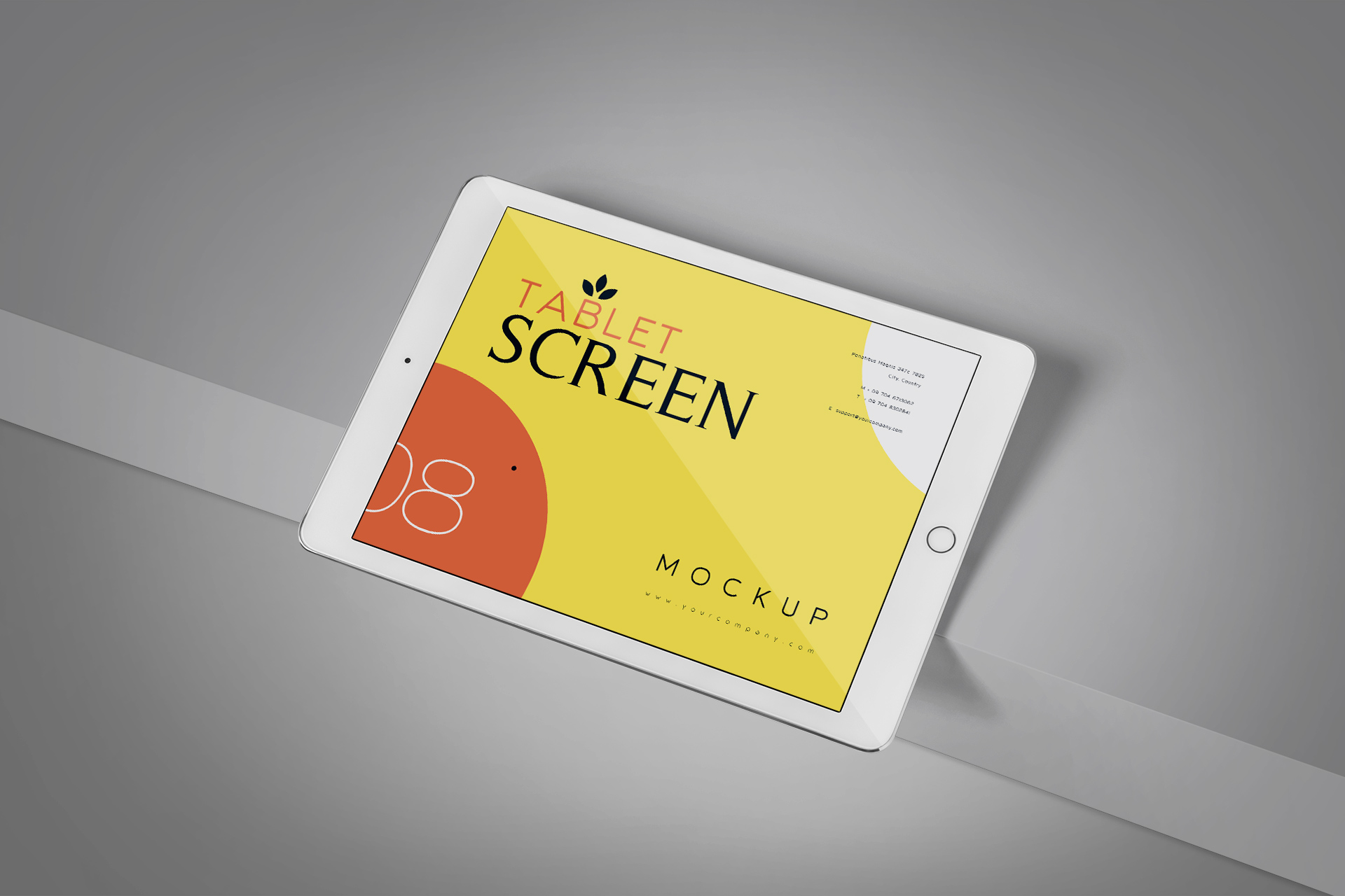 Elegant Tablet Mockup Landscape Perspective