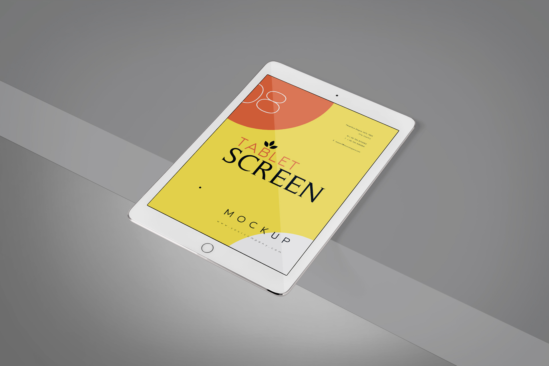 Floating Tablet Screen Mockup Modern Look