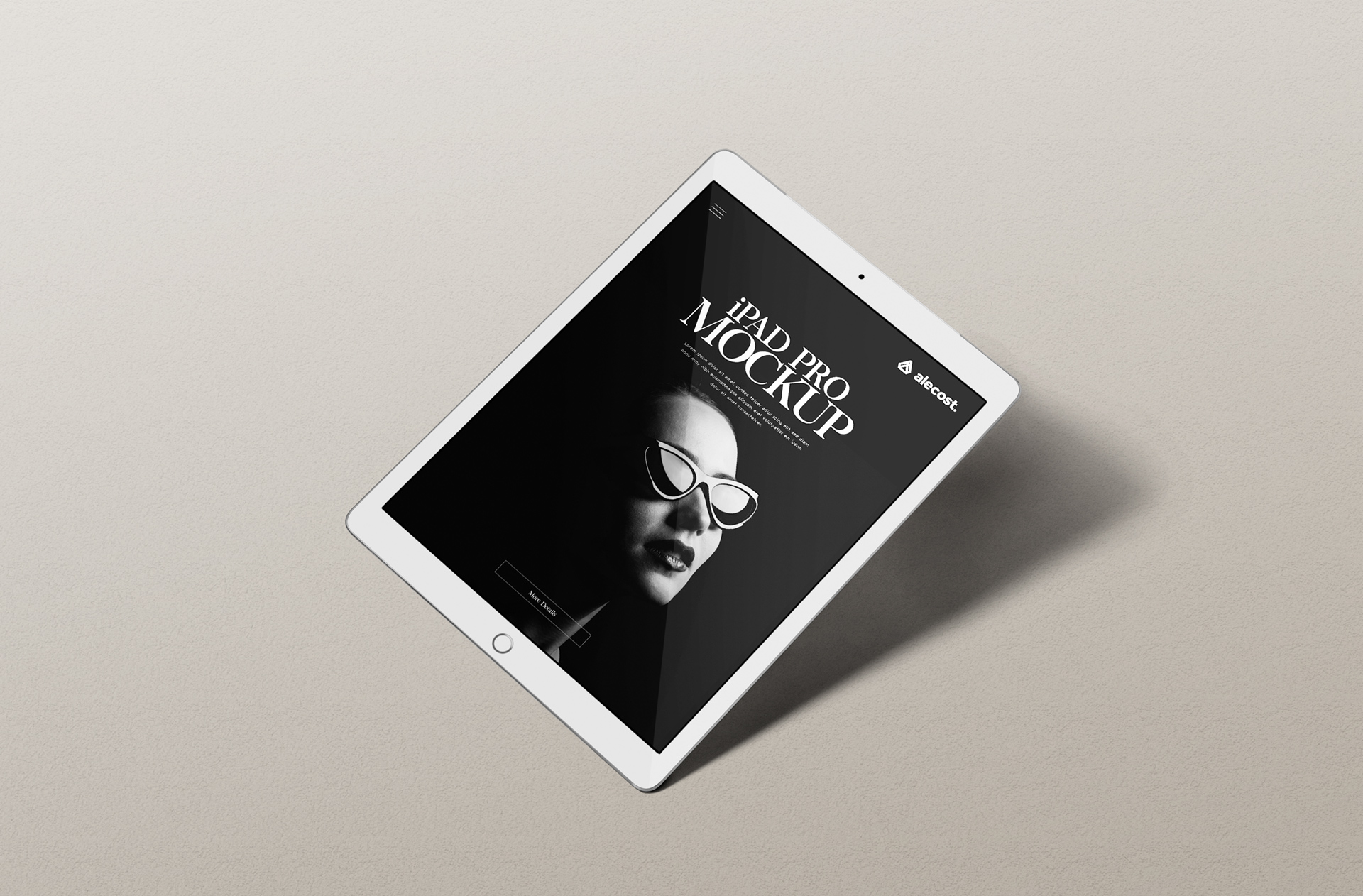 iPad Pro Mockup Floating Perspective View