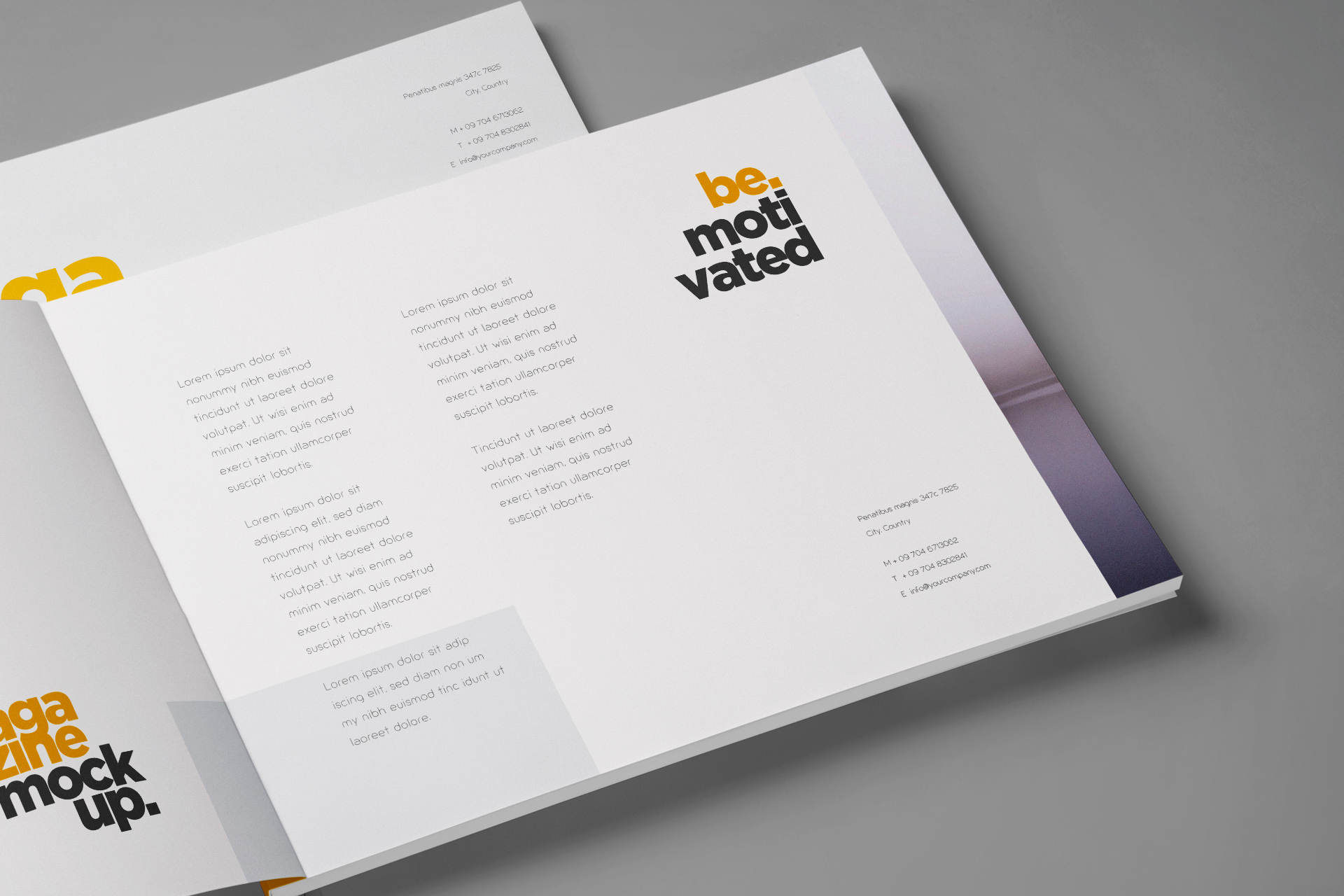 a4 landscape magazine mockup