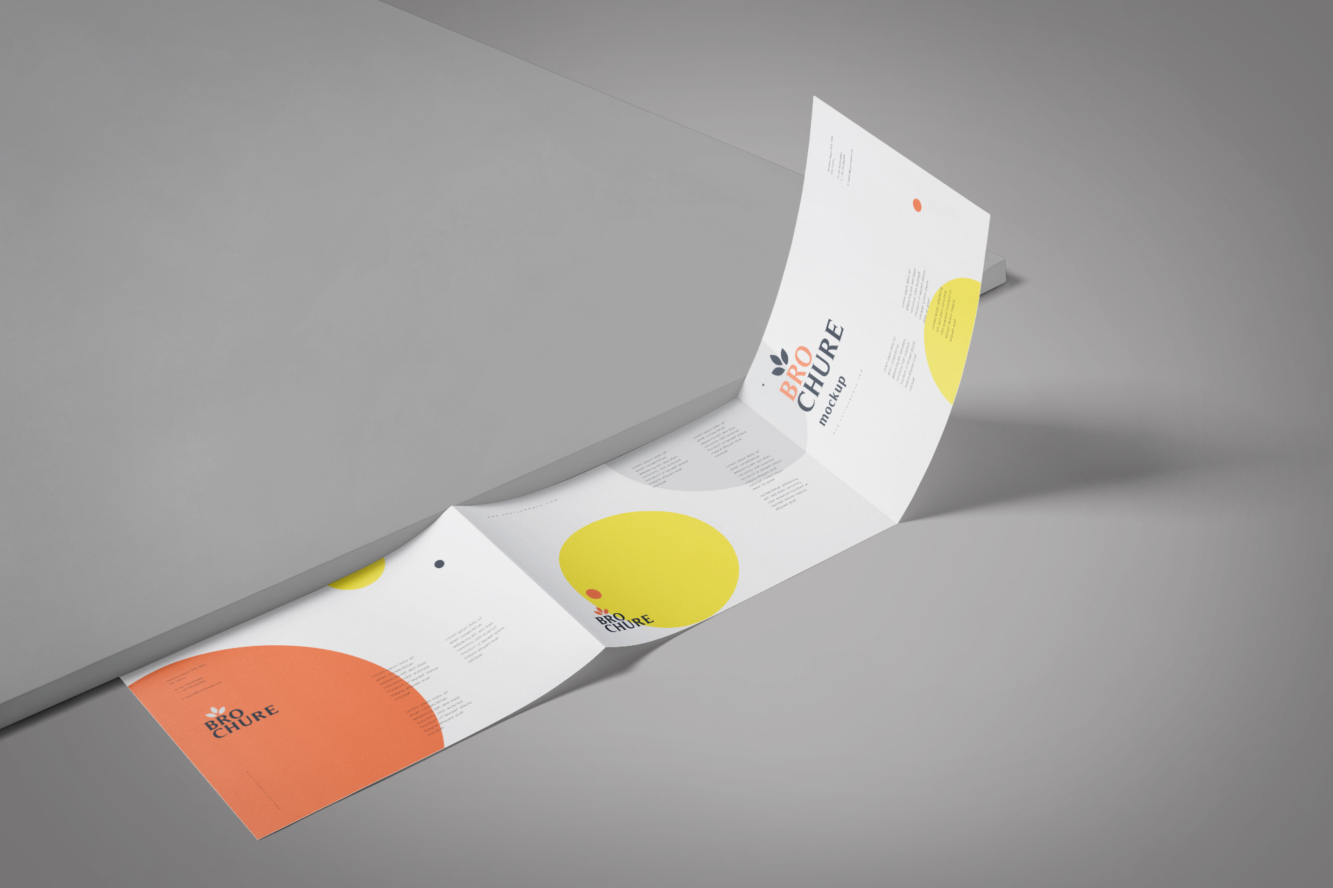Floating Four-Fold Brochure Mockup with Stylish Design