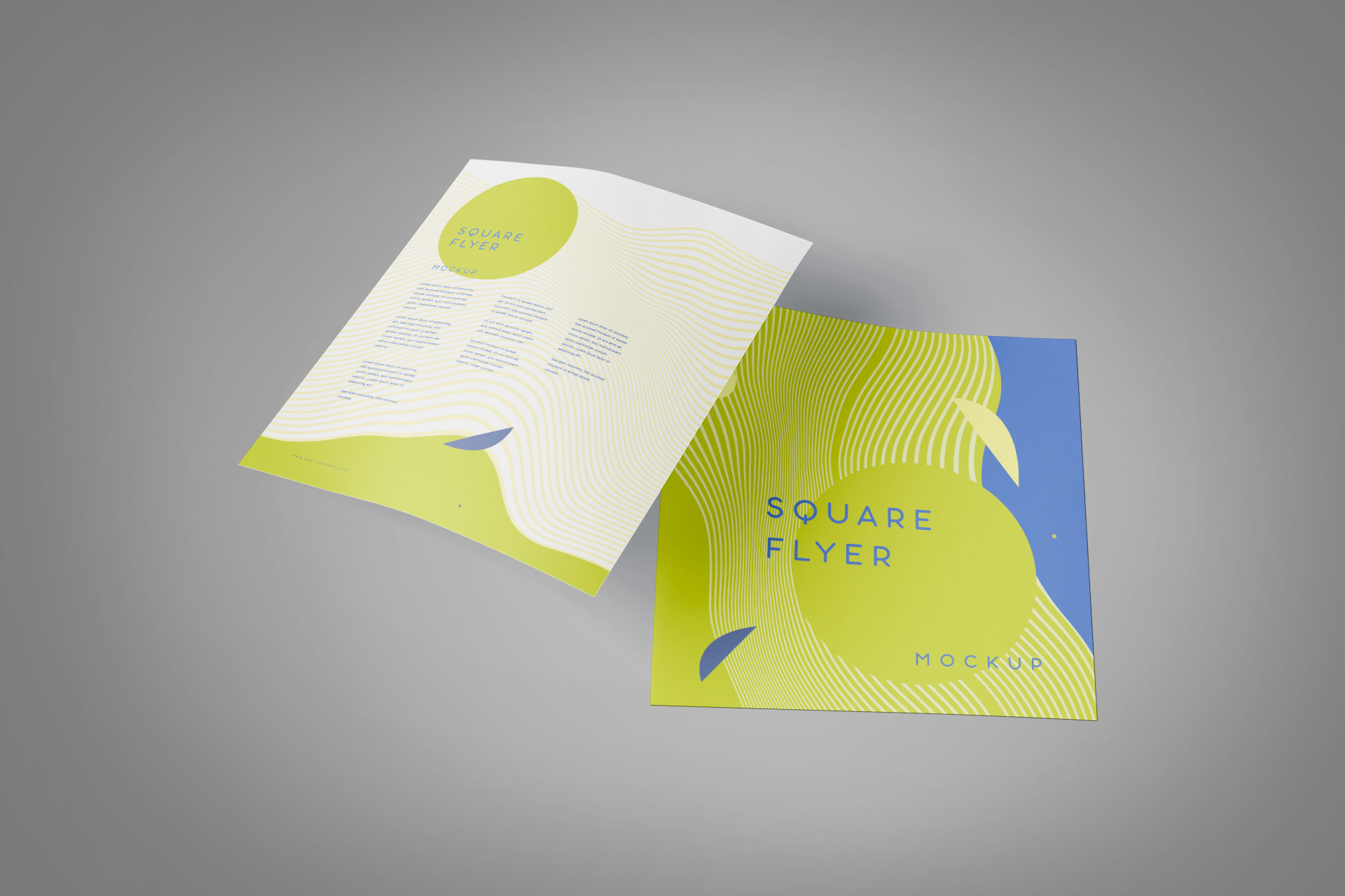 Square Flyer Mockup with Curved Paper Effect