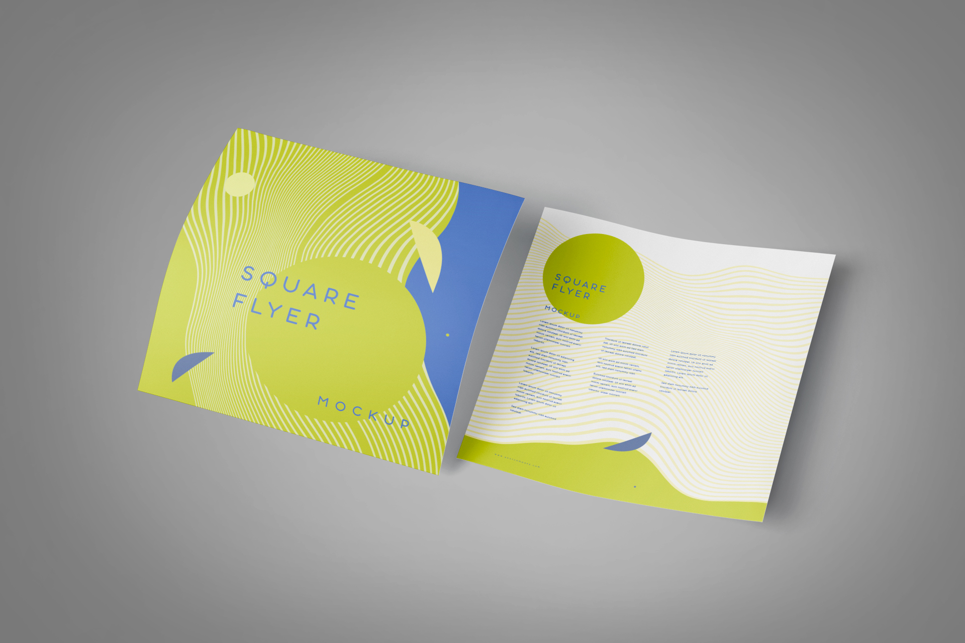 Realistic Square Flyer Mockup with Top View
