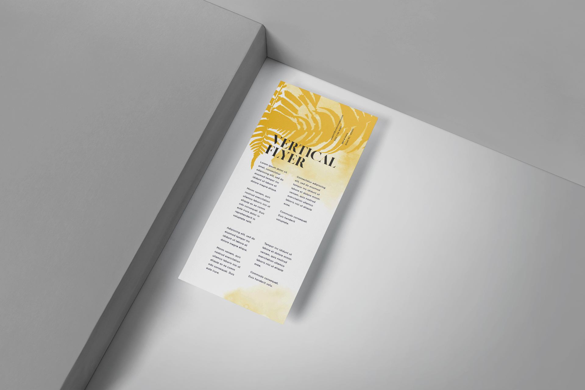 Floating Vertical Flyer Mockup with Elegant Display