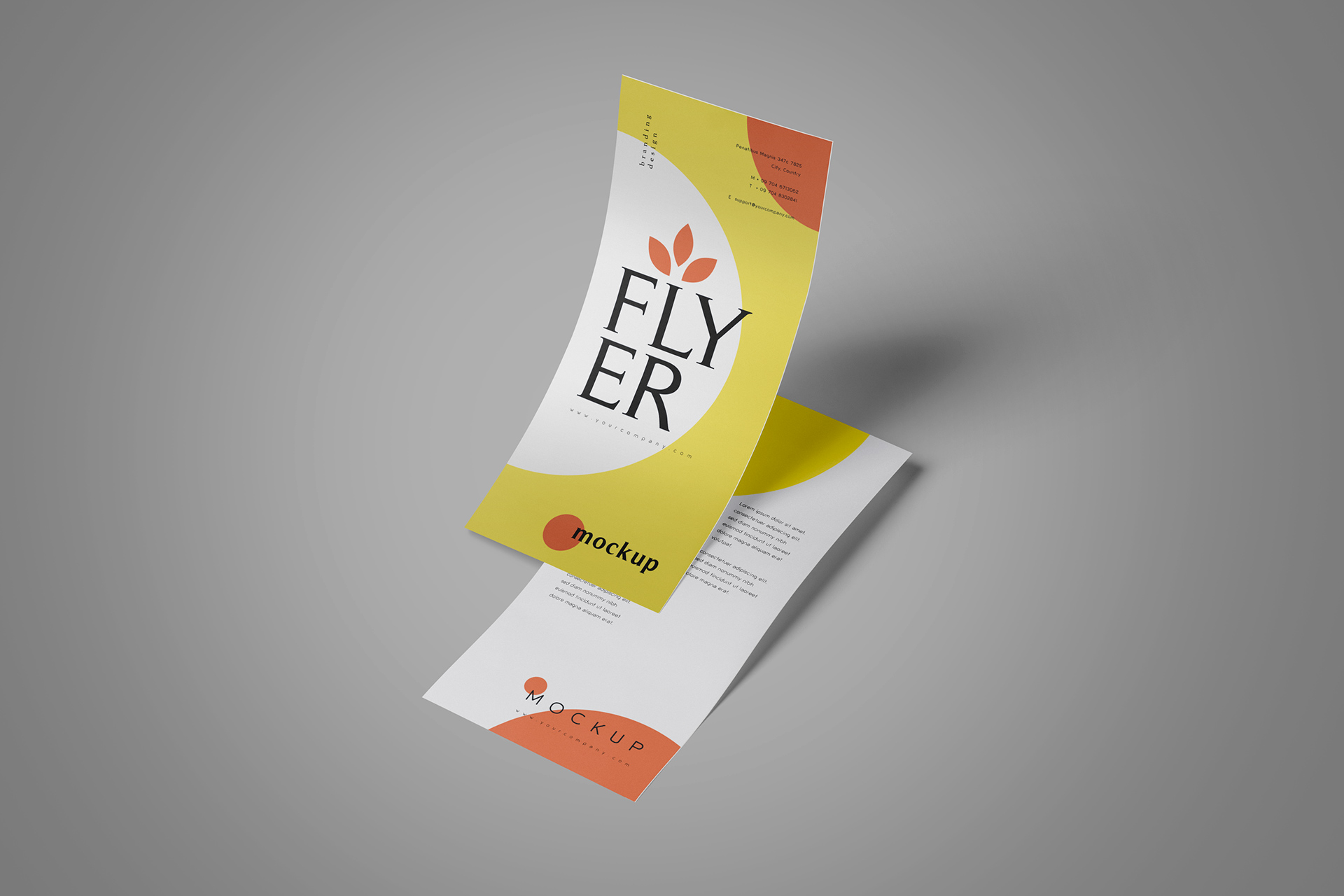 Realistic Flyer Mockup Modern Advertising Display
